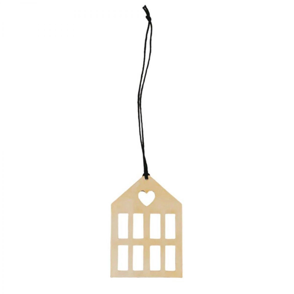 Eulenschnitt Christbaumschmuck Anhänger Haus Gold (6-teilig)
