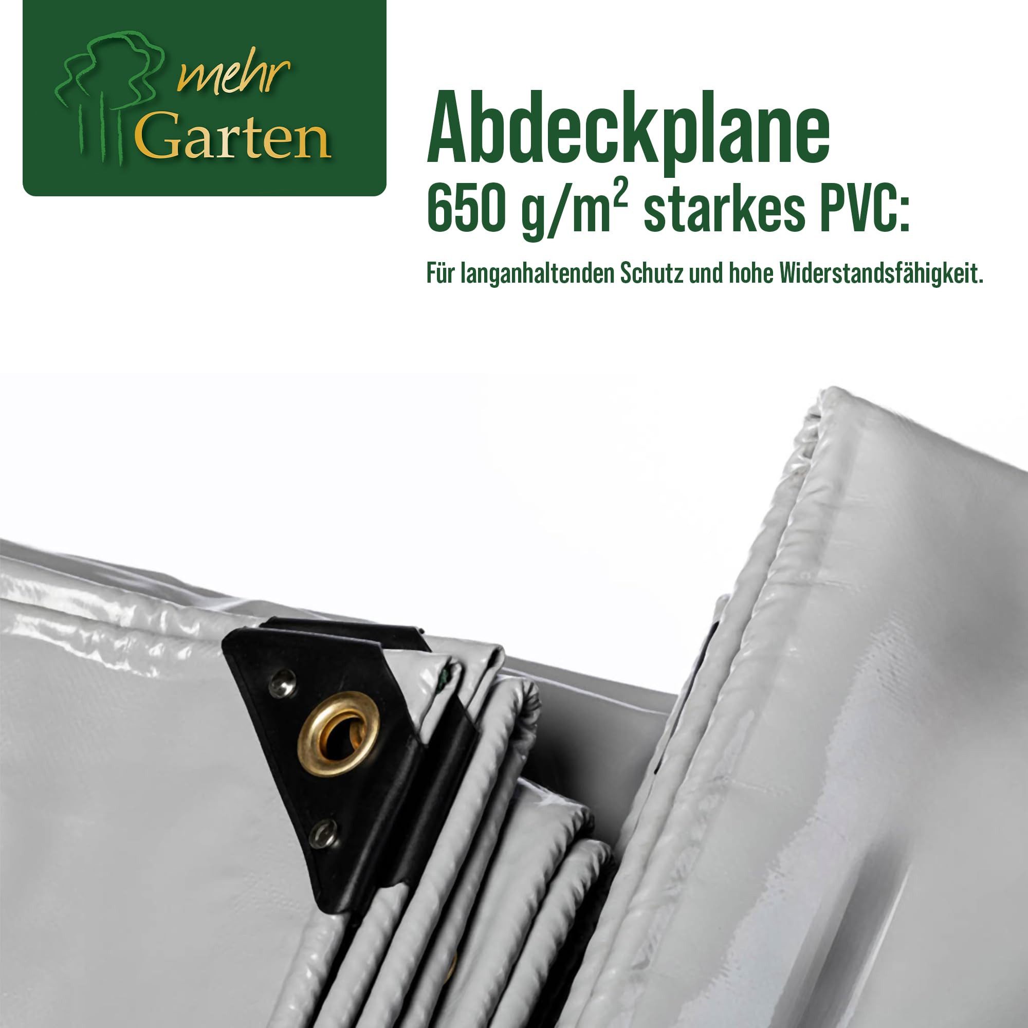 Premium Montagezubehör Premium PVC Allzweck-Plane, wasserdicht & UV-beständig, grau, 3x5m (Packung, Packung), UV-beständig, reißfest, rostfreie Ösen, 3x5m Plane