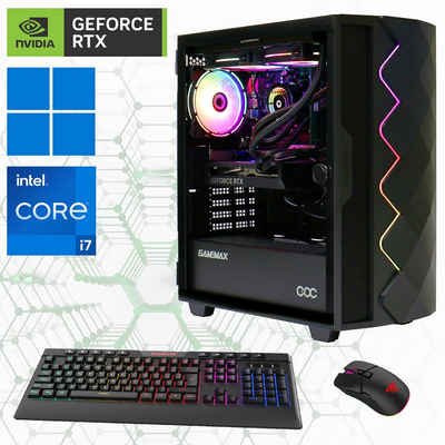 GAMEMAX Gaming-PC (Intel® Core i7 14700F, RTX 4070 Super, 32 GB RAM, 2000 GB SSD, Wasserkühlung, DDR5-RAM, PCIe SSD Gen4, Windows 11)