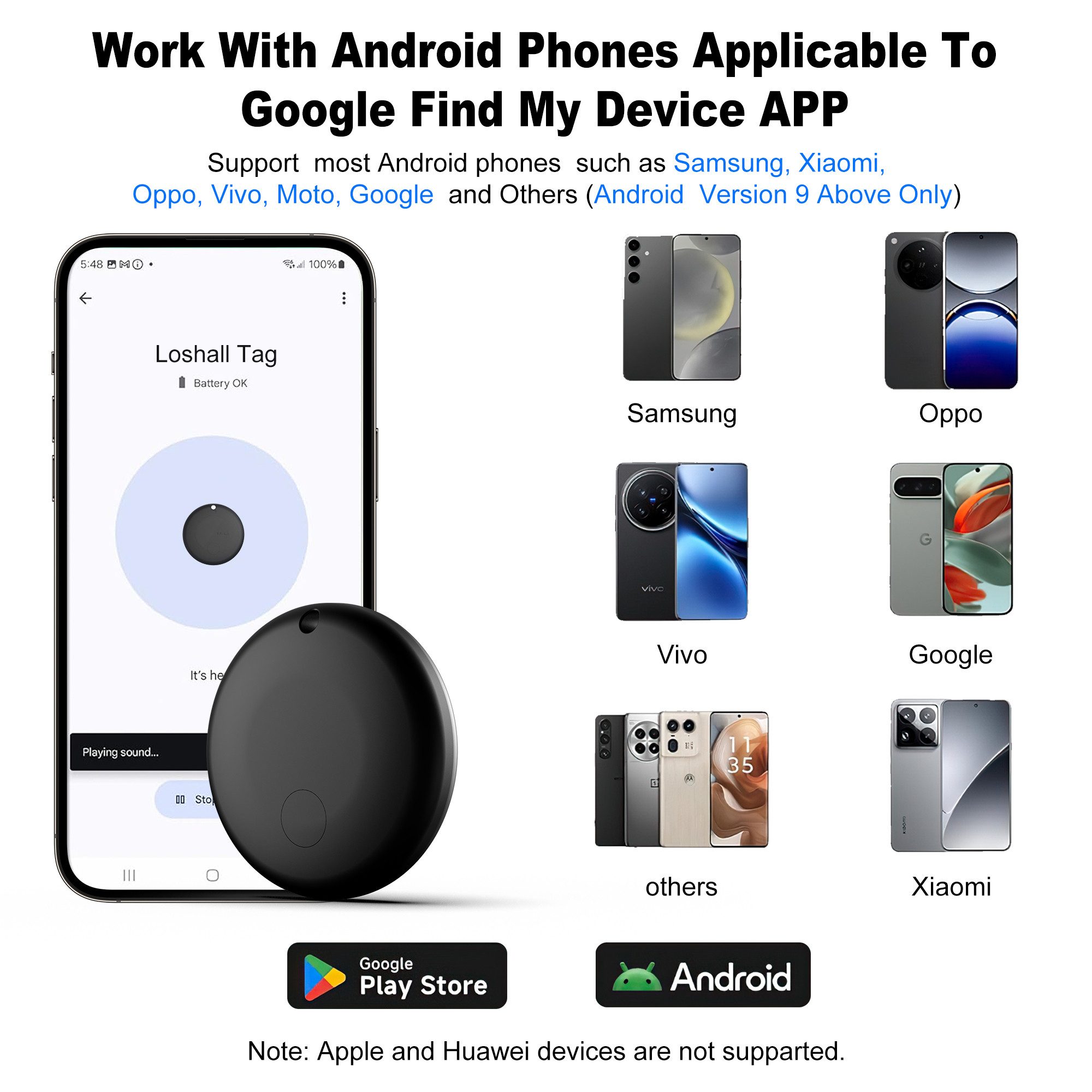 OYLCDI GPS-Tracker für Android-4 St AirTag alternative Bluetooth-Tracker (für Android Smart Tracking Alarm für Schlüssel, Gepäck, Rucksack, etc)