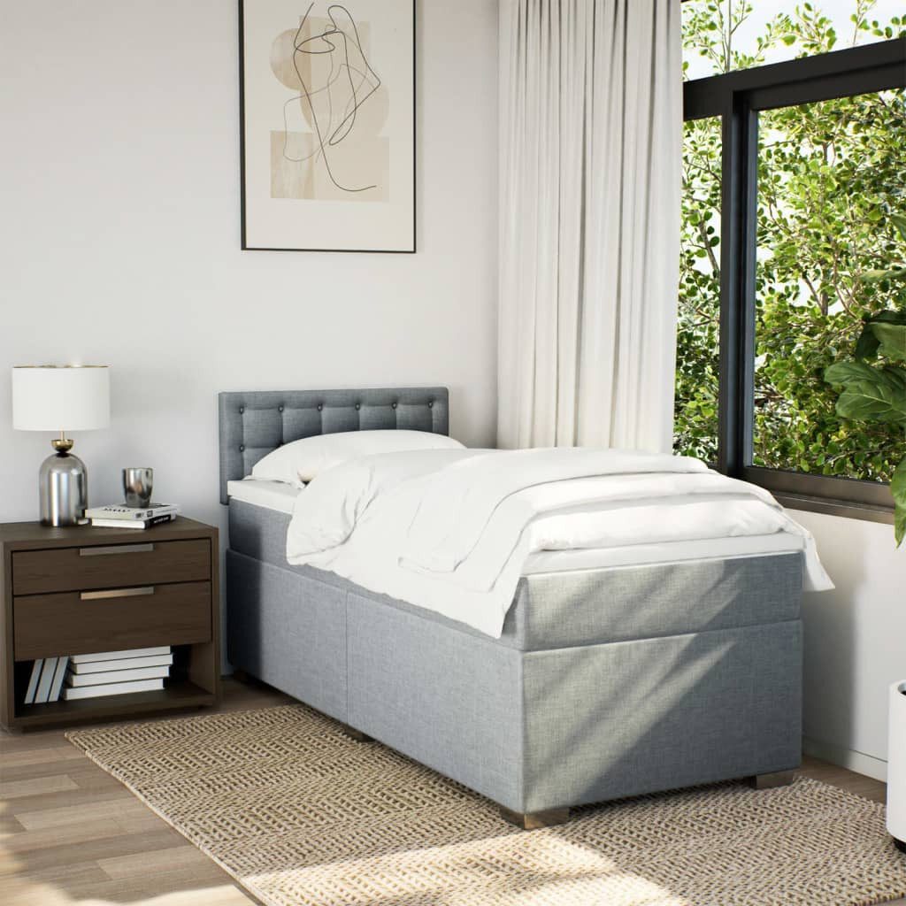 vidaXL Bett Boxspringbett mit Matratze Hellgrau günstig online kaufen