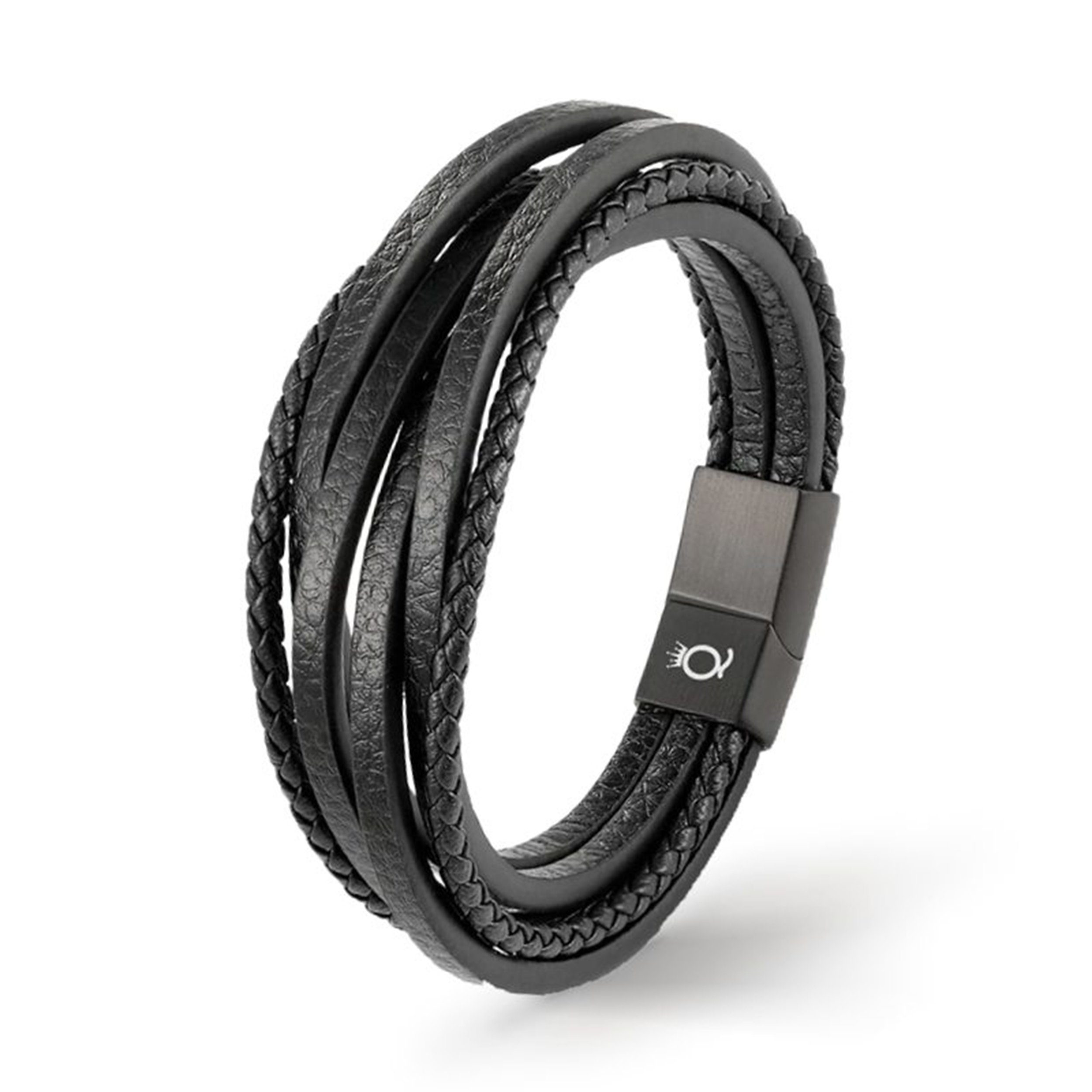 UNIQAL.de Lederarmband Lederarmband Herren "BLACKY" geflochten, günstig online kaufen