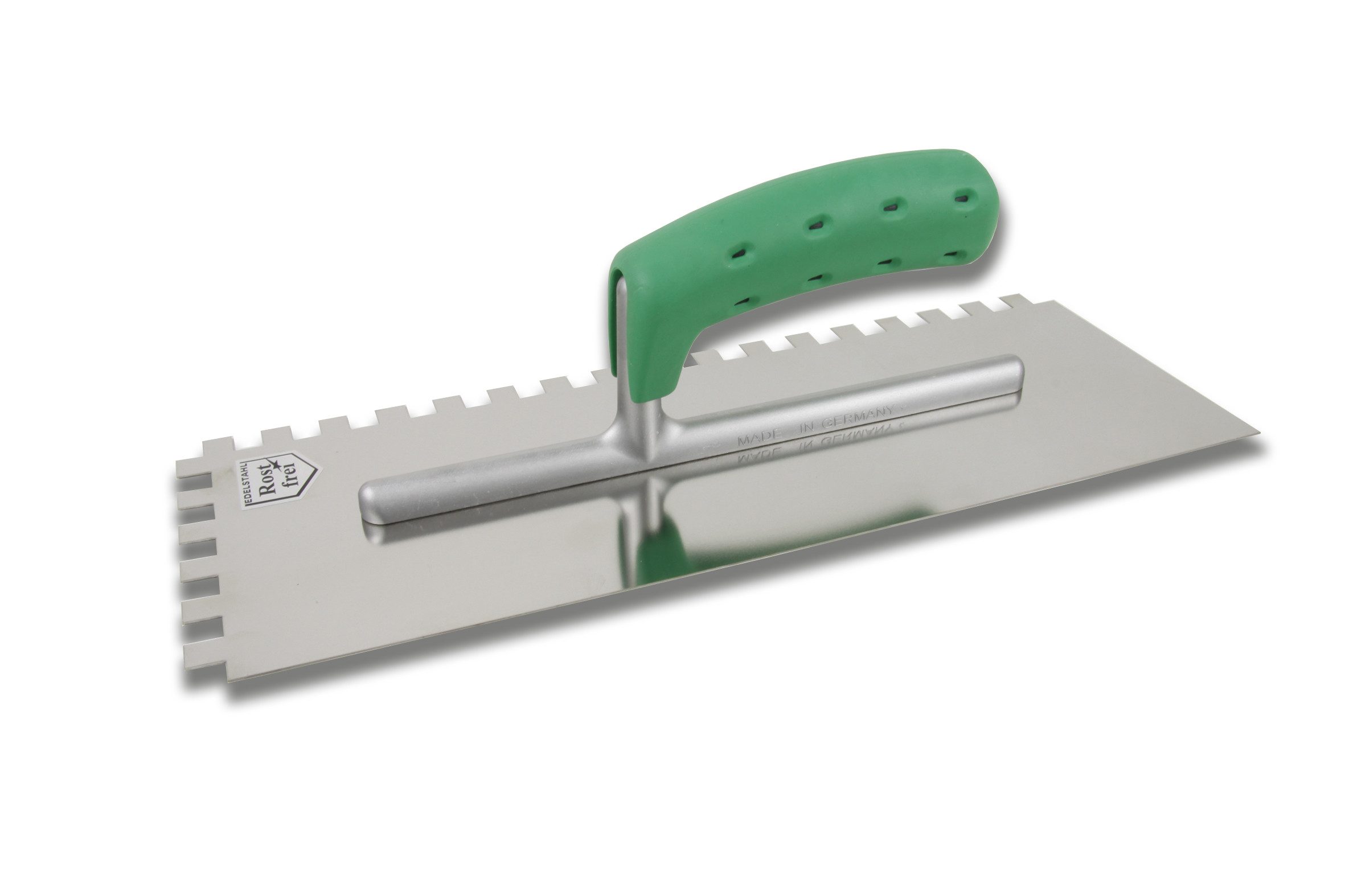 Hufa Zahnkelle Hufa Glättekelle 2K Griff Aluminium-Stütze lang 350x130mm ohne Zahnung rostfrei