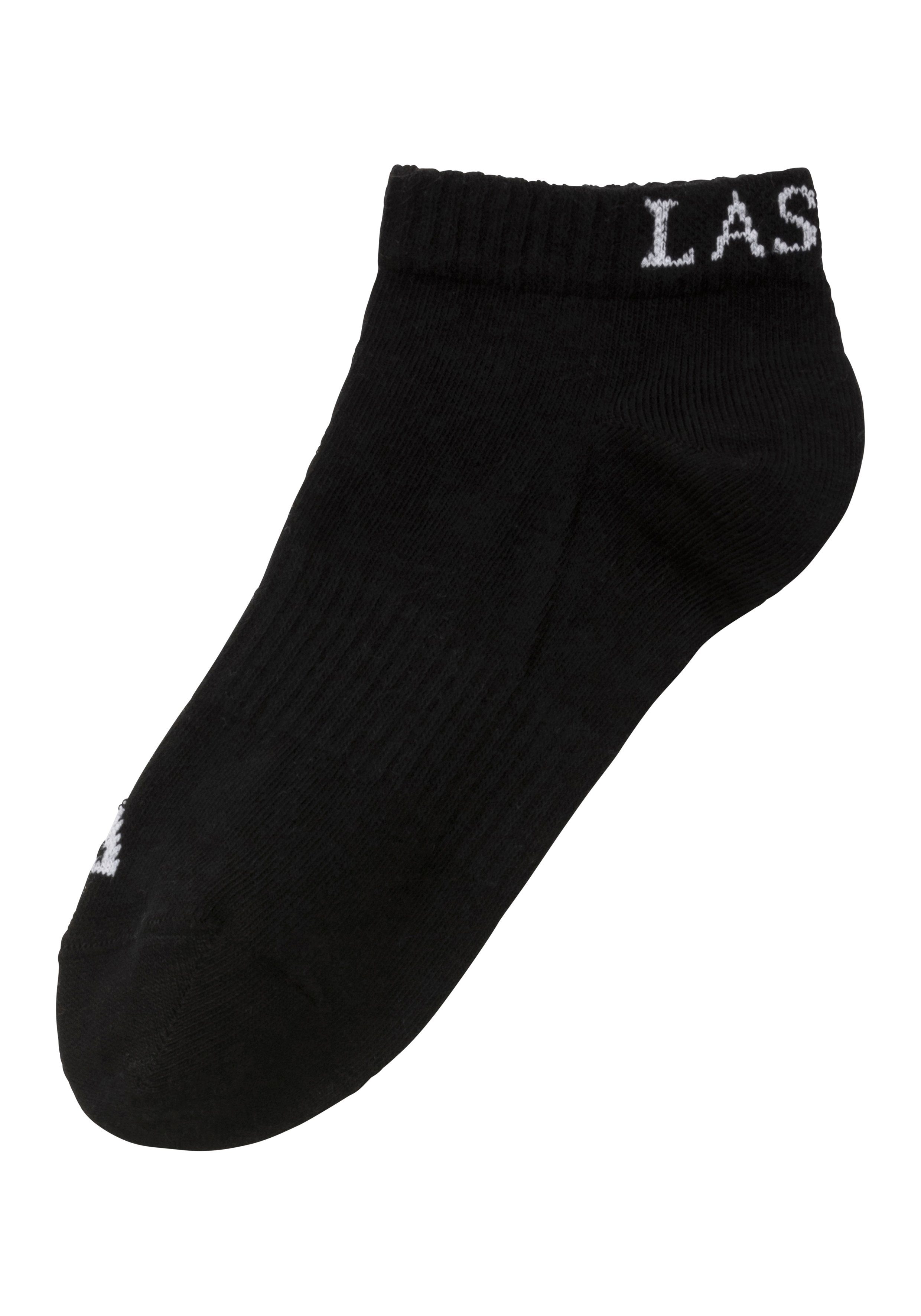 Marken LASCANA Logo Sneakersocken eingestricktem (Set, 6-Paar) ACTIVE schwarz 6x mit