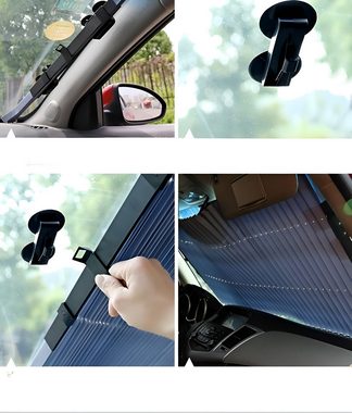 HIYORI Autosonnenschutz UV-Schutz Automatische Ausziehbare Faltbare Sonnenschutzblende, für Autofenster Hitzeisolierender Sonnenvorhang
