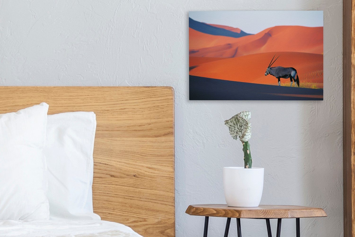 der in Wandbild in Oryxantilope 30x20 cm des Namibia, St), OneMillionCanvasses® (1 Leinwandbild Eine Aufhängefertig, Wanddeko, Leinwandbilder, Nähe Sossusvlei