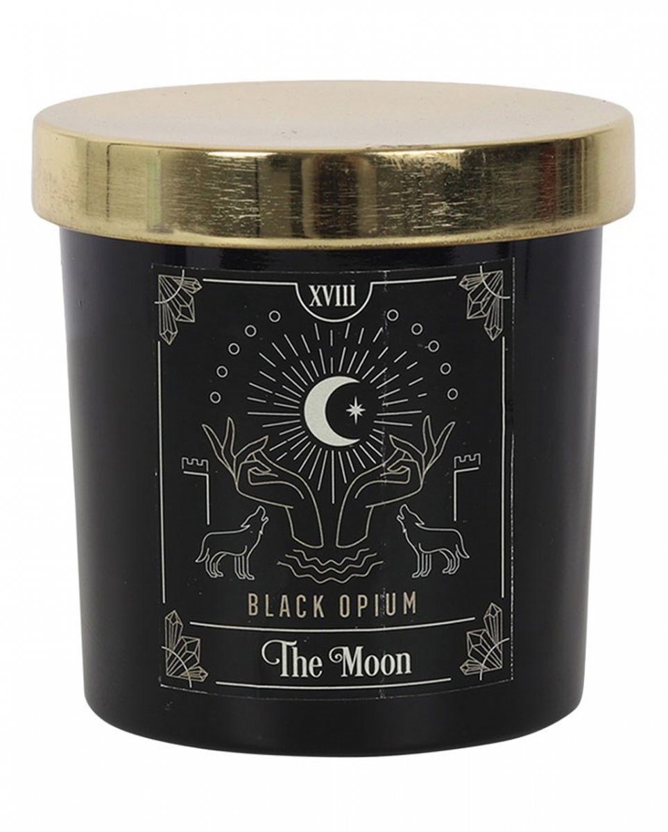 Horror-Shop Dekofigur Schwarze Opium Tarot Kerze ";The Moon";