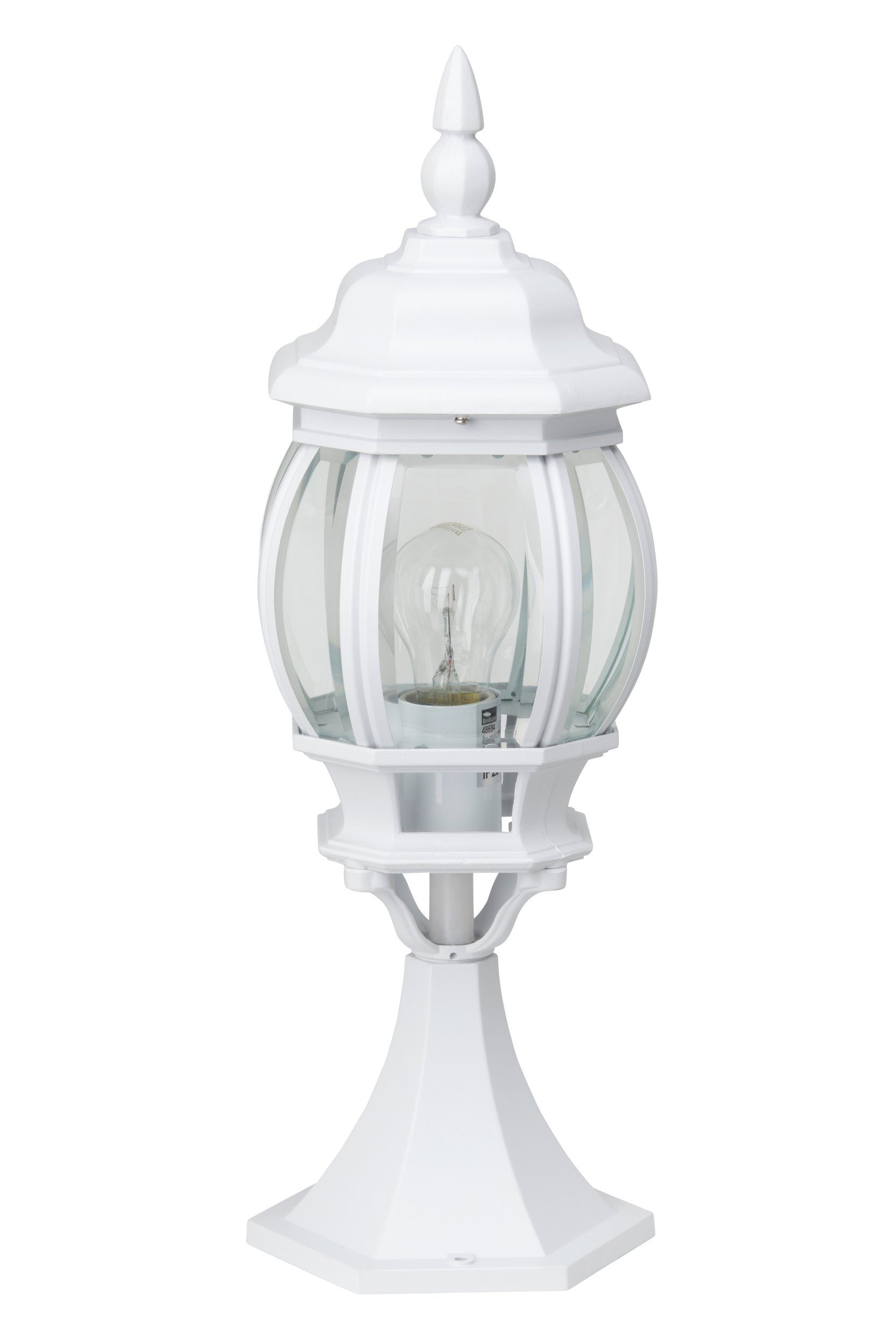 Lightbox Außen-Stehlampe, ohne E27, Alu-Druckguss/Glas Leuchtmittel, Sockellampe, 60 max. Außen 50 Höhe, W, cm