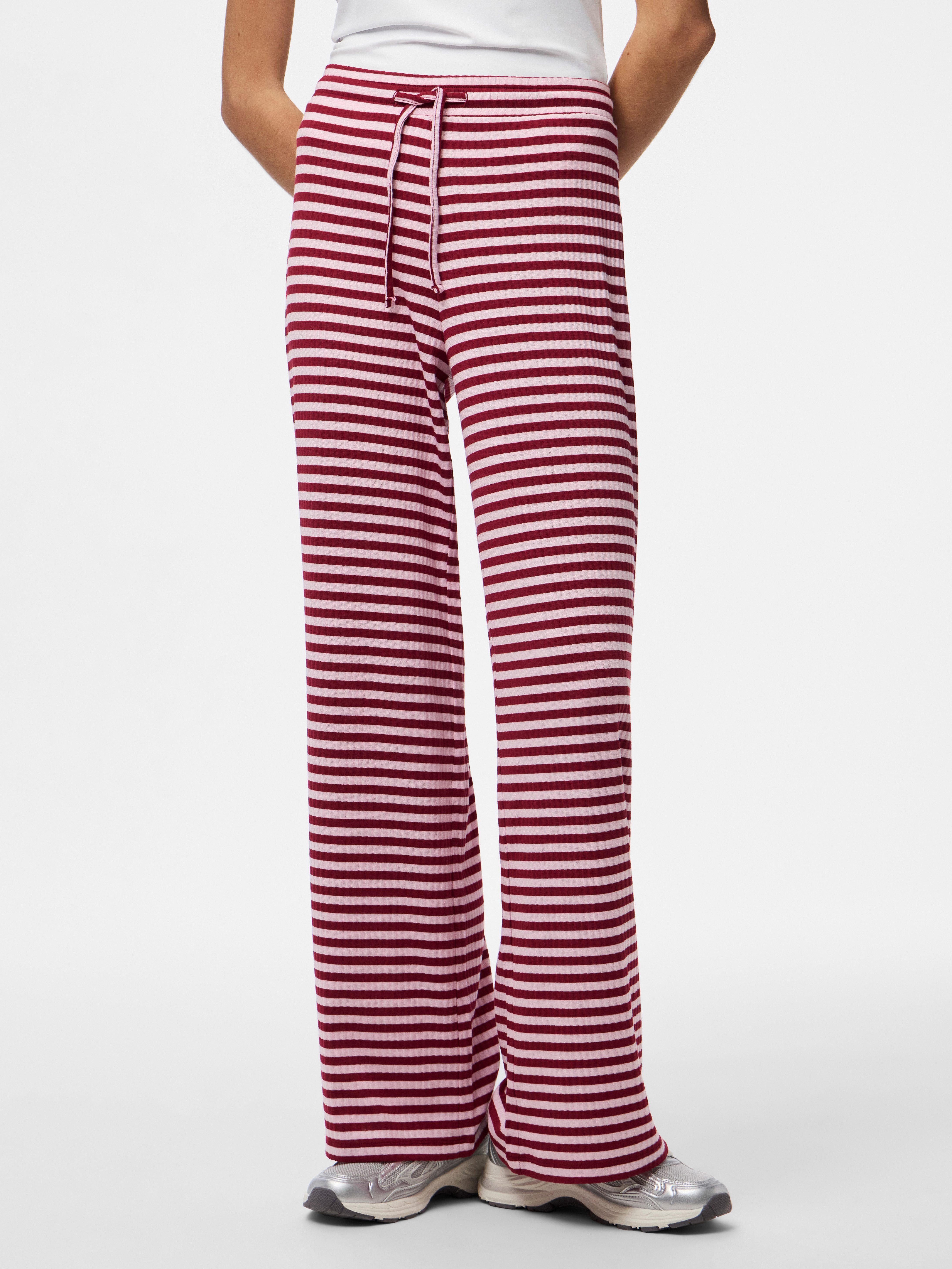 pieces Jerseyhose PCLAYA MW WIDE PANTS JRS NOOS Materialmix, regular fit