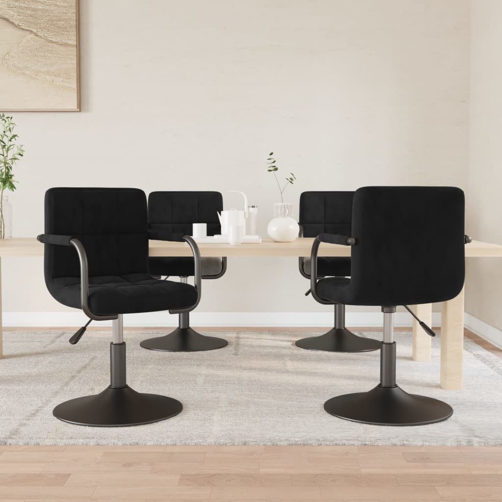 furnicato Esszimmerstuhl Drehbarer 48x47x(71-85,5) cm Schwarz (4 St)
