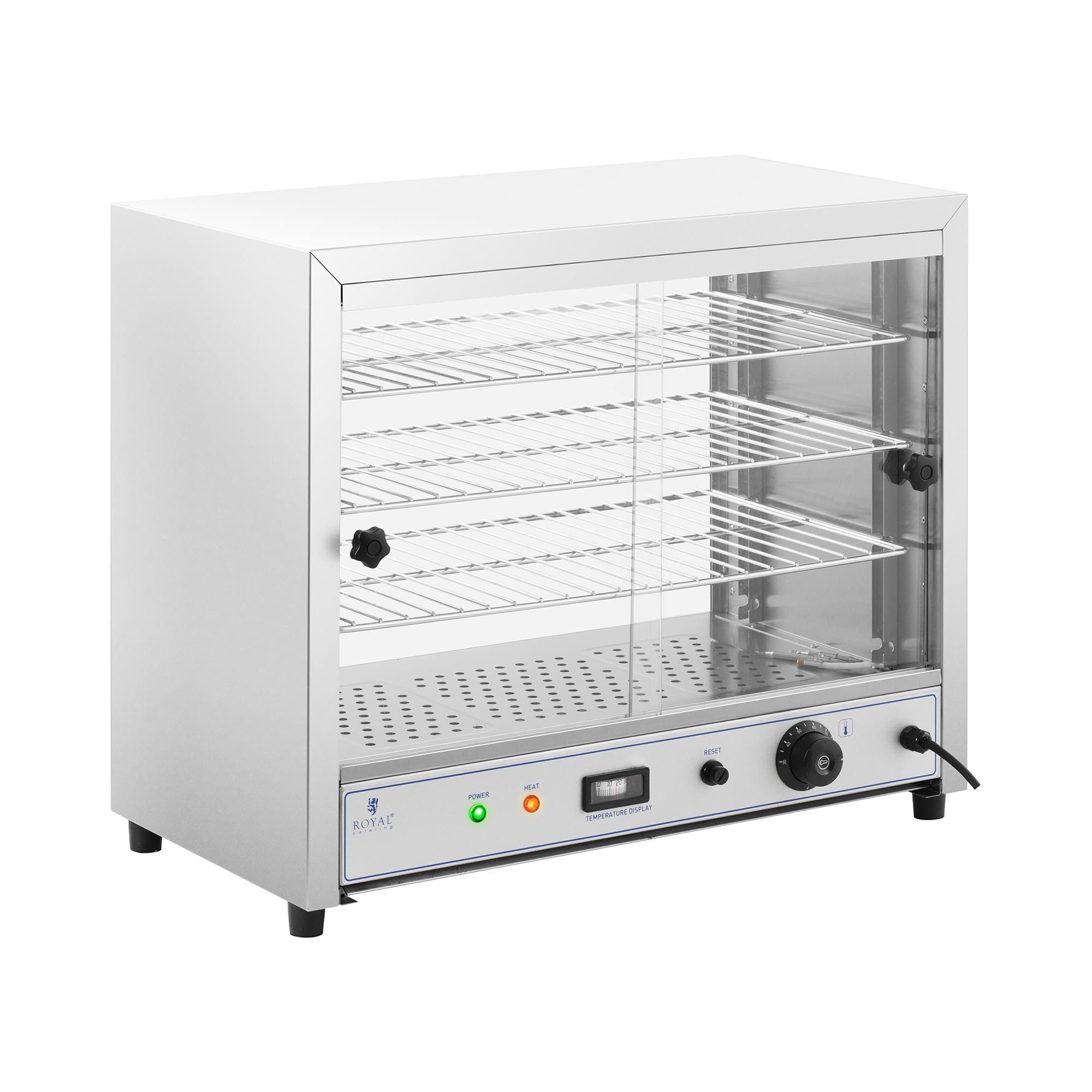 Royal Catering Speisenwärmer 64 x 35 x 54 cm Heiße Theke 1000 W Warmhaltevitrine Buffet-Vitrine