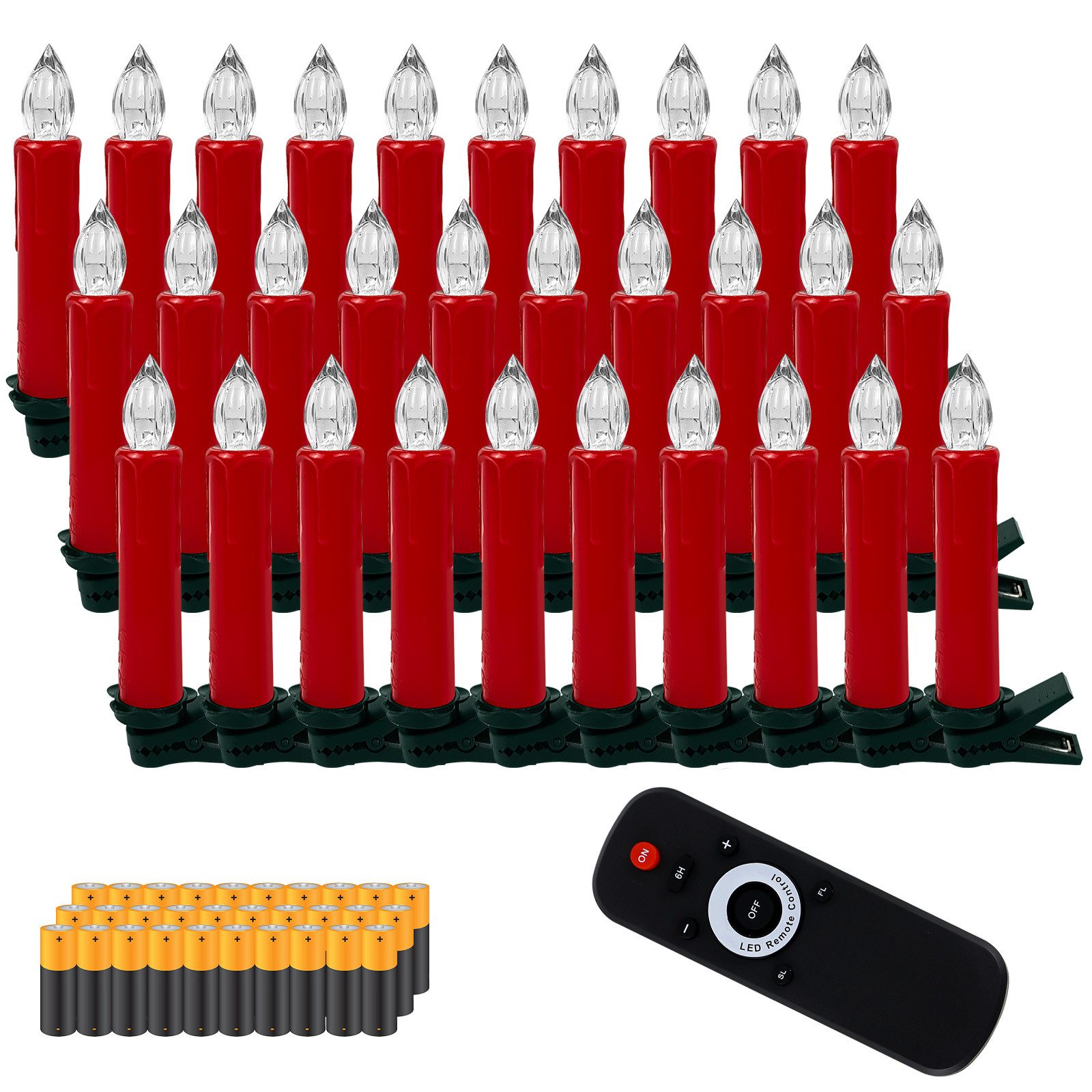 Gotoll LED-Christbaumkerzen CH030_RE-NEW mit Batterie clip und Fernbedienung, Weihnachtskerzen,kabellos LED Світлодіодні свічки,Weihnachten Kerzen