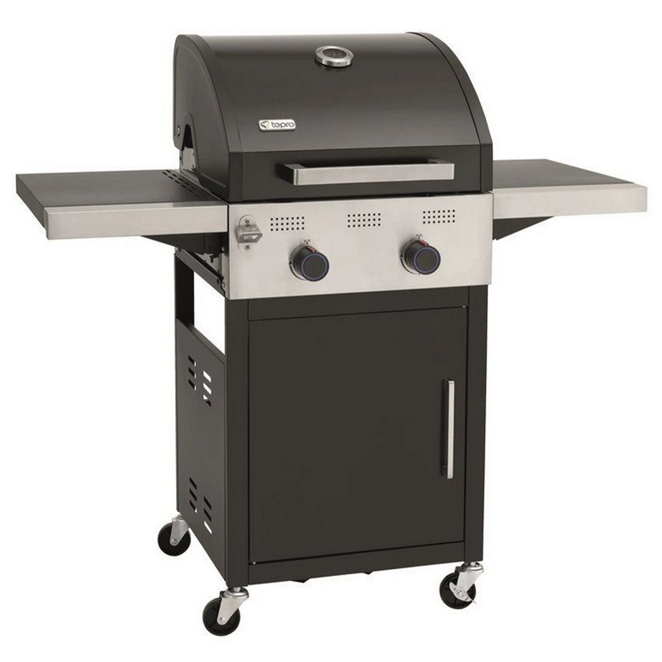 Tepro Gasgrill Keansburg 2 SE, 2-Brenner, Gussrost, abklappbare Seitenablagen