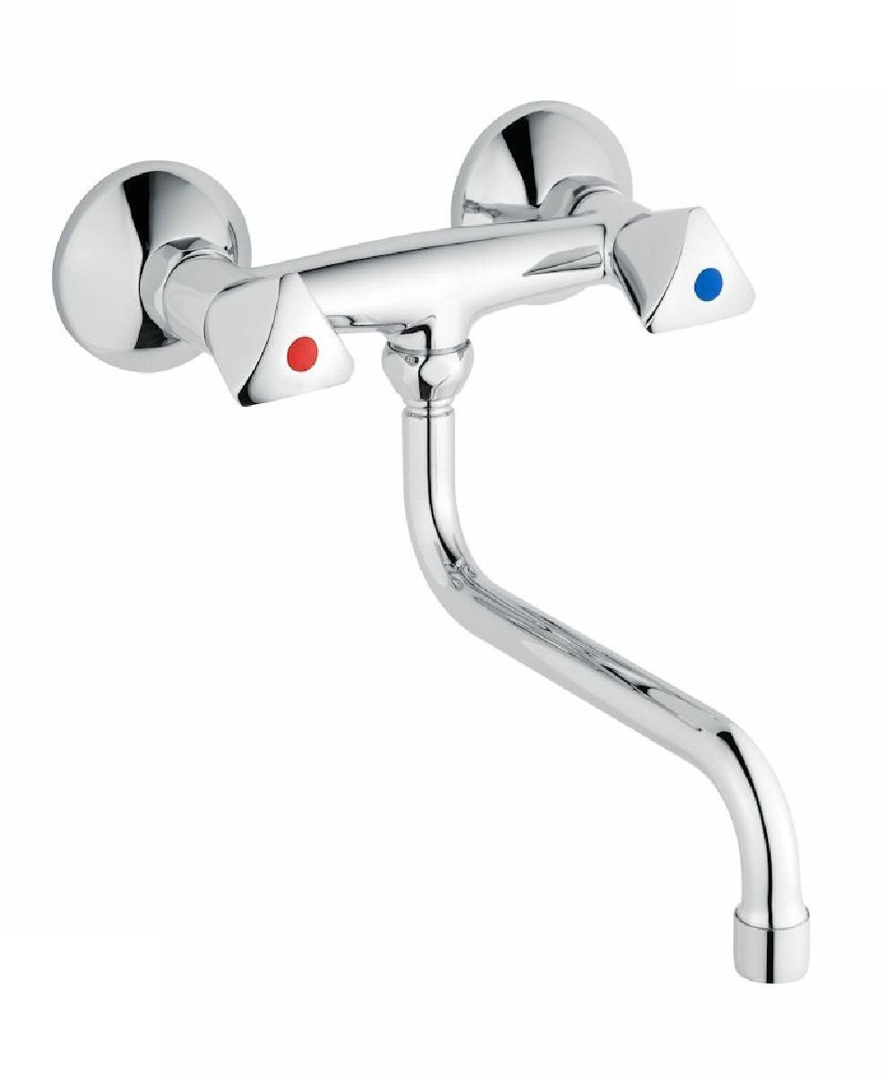 heinrichschulte Küchenarmatur Wand-Küchenbatterie classic line - mit schwenkbarem S-Auslauf 120 mm