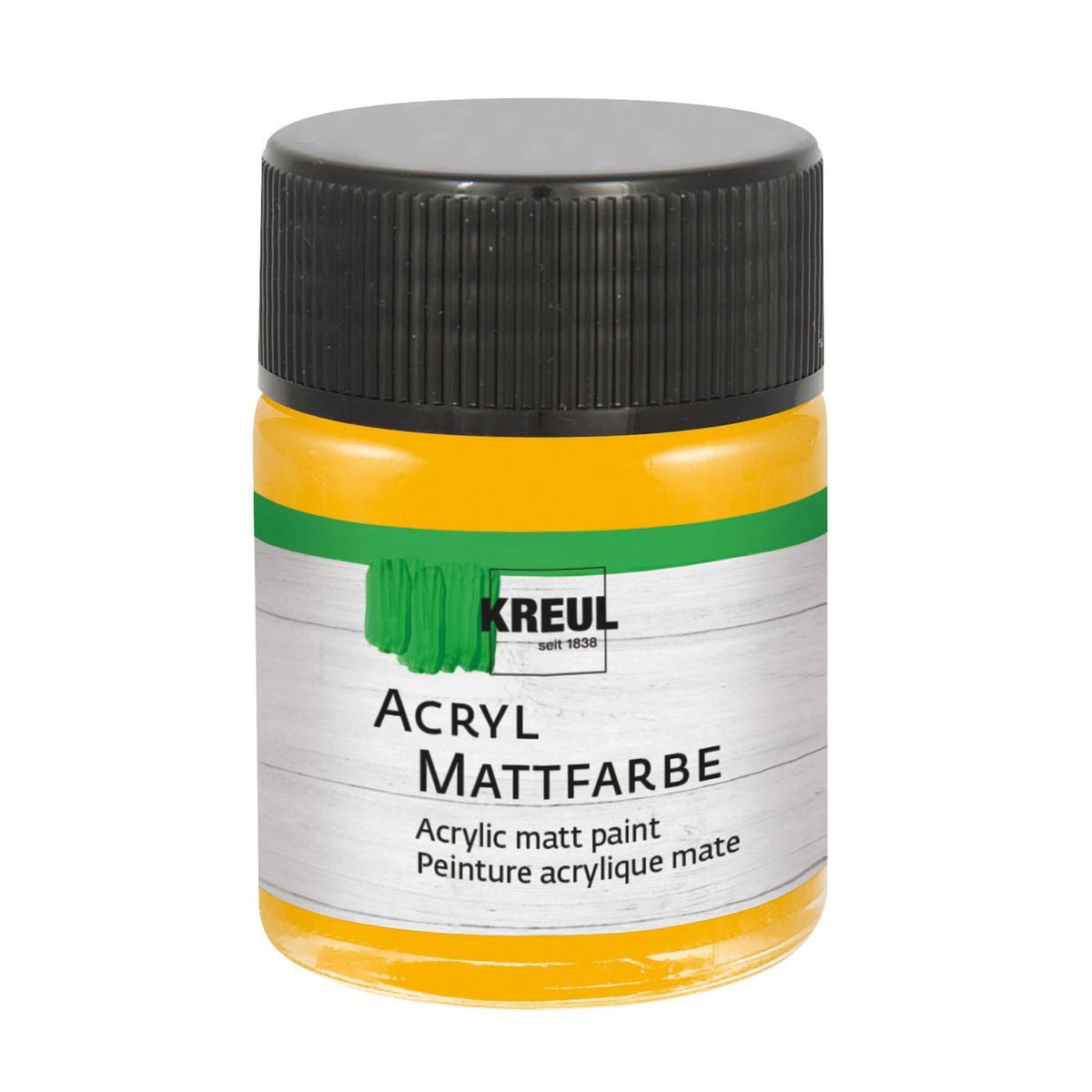 C. KREUL Acrylfarbe KREUL Acryl Mattfarbe goldgelb 50ml Glas