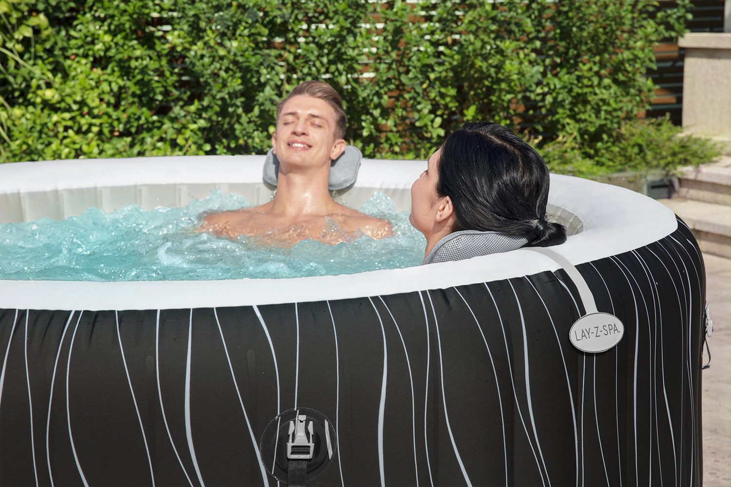 Bestway Whirlpoolkopfstütze LAY-Z-SPA® Xtras Gepolstert 23 x 13 x 5 cm, (Set, 2-St., enthält 2 gepolsterte Schaumkissen), Waschbarer Textil-Bezug
