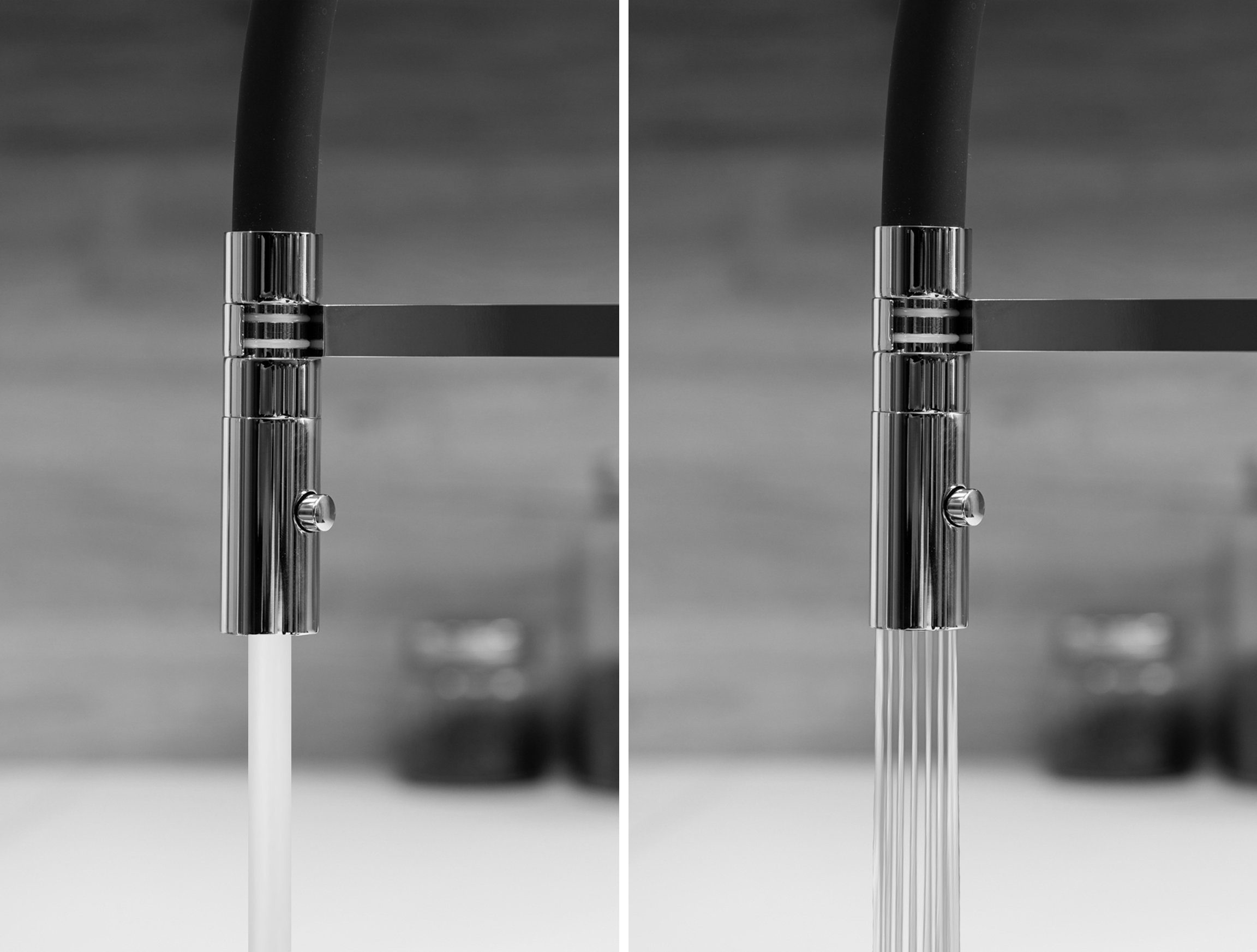 VIZIO Küchenarmatur NIEDERDRUCK 3 / für Wasserfilter an Brause Grau Gebürstet zum Edelstahl Massiv einen einen Anschluss Küchenarmatur Edelstahl strahl Niederdruck- Wege und Boiler 2 mit