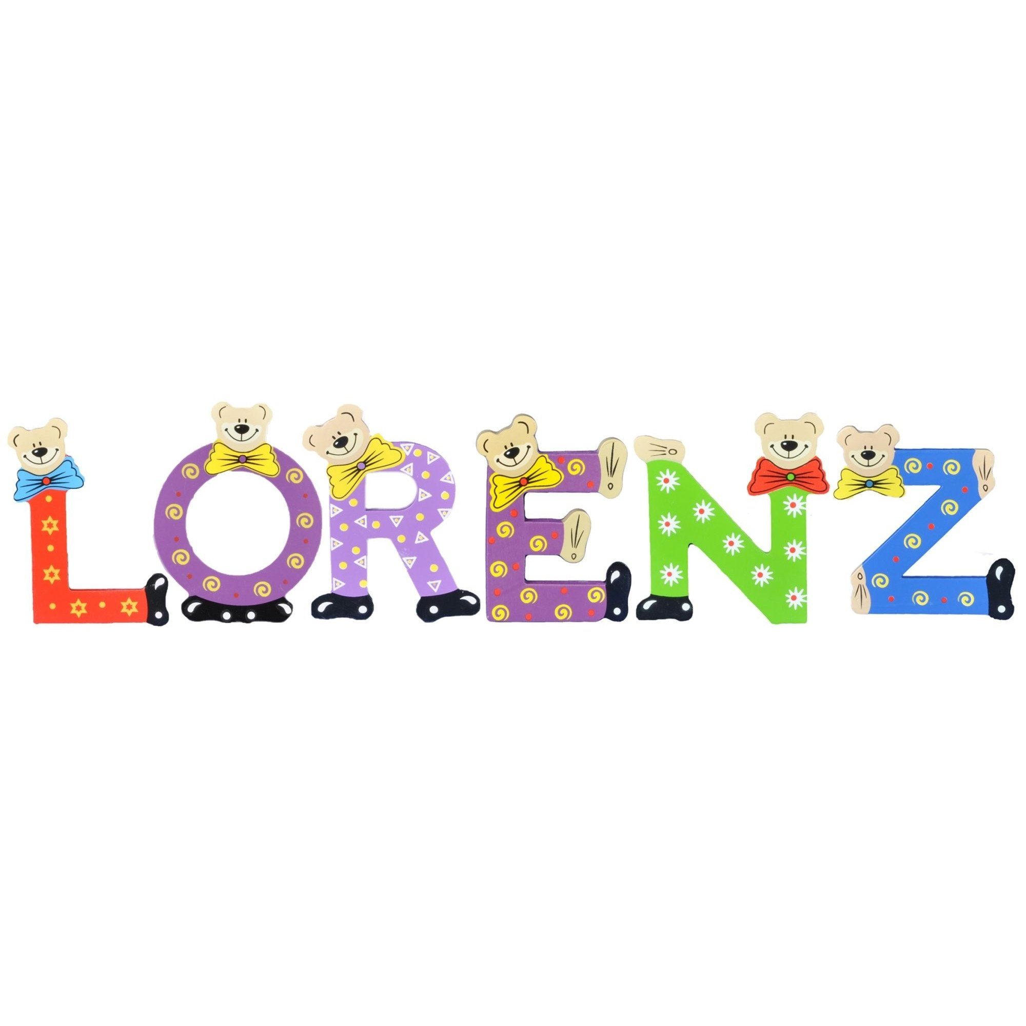 LORENZ (Set, St), 6 Namen-Set, sortiert Deko-Buchstaben Holz-Buchstaben Kinder - Playshoes