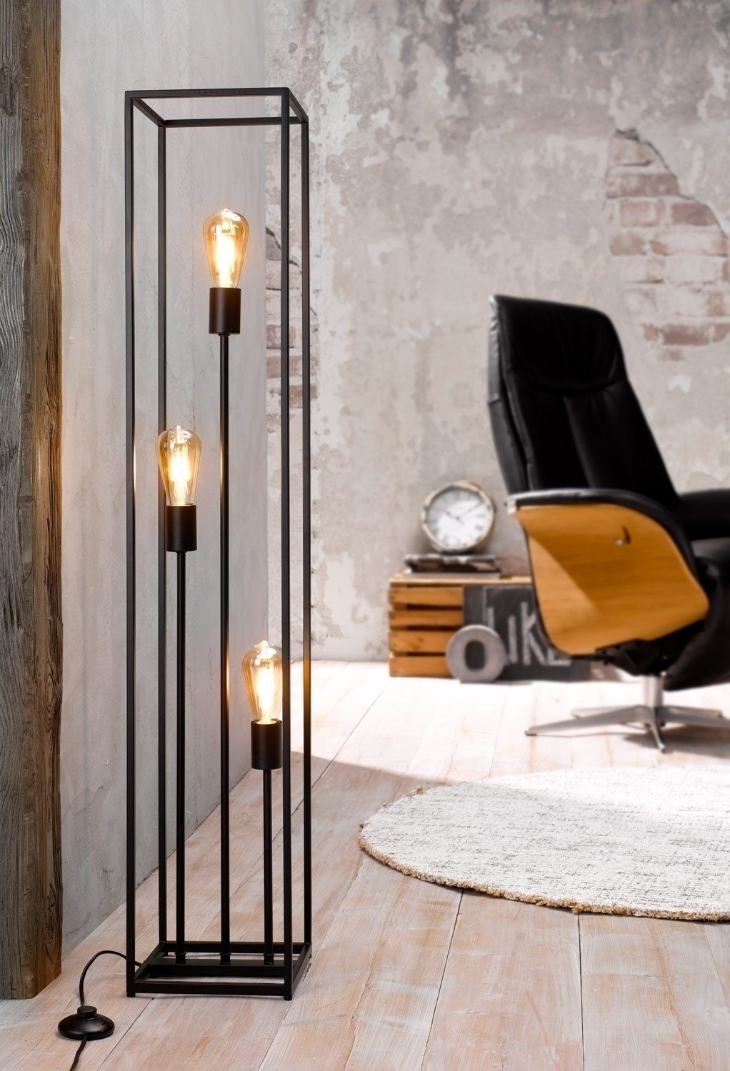 casa NOVA Stehlampe HAMPER, H 120 cm, Ein-/Ausschalter, ohne Leuchtmittel, günstig online kaufen