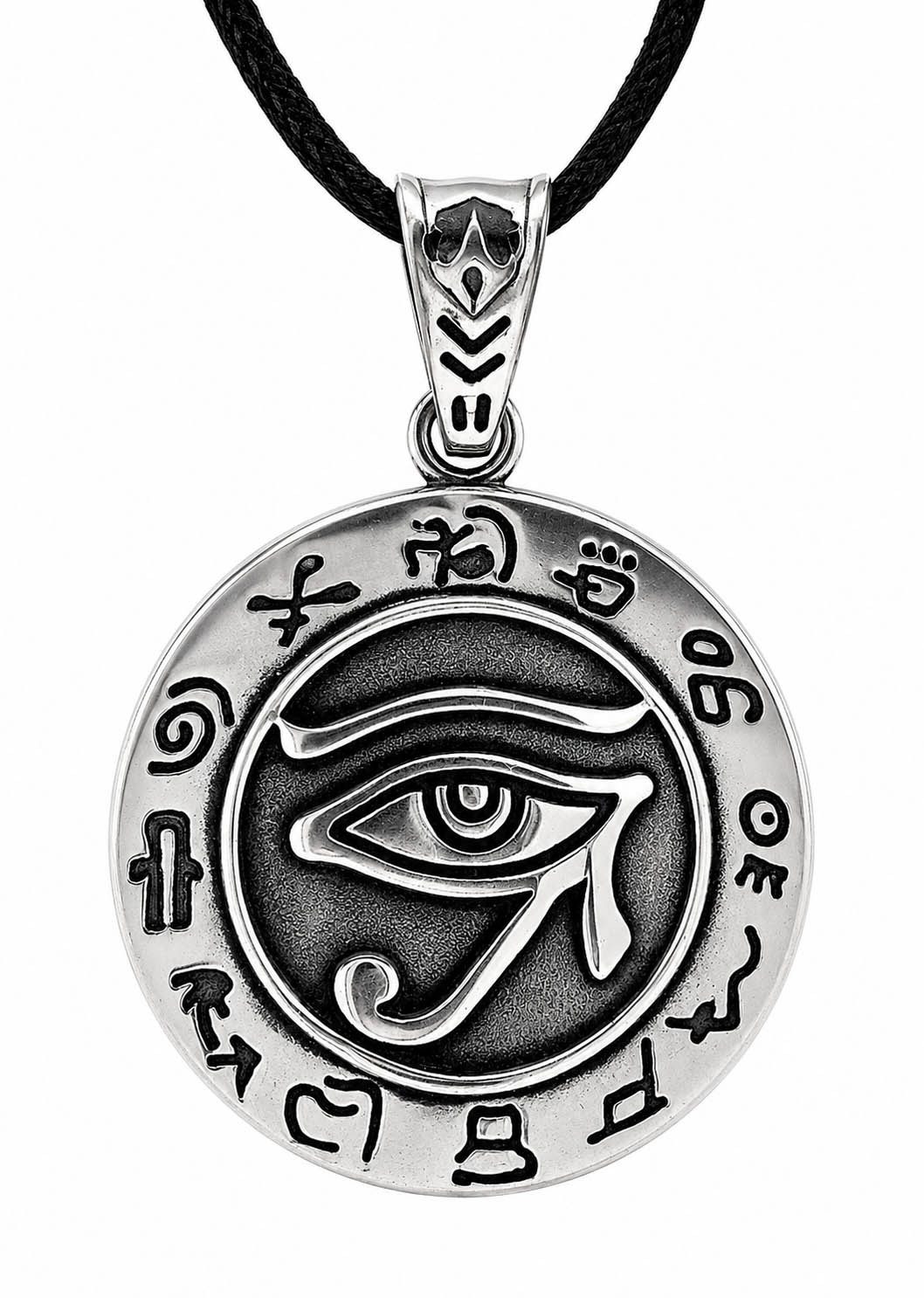 Kiss of Leather Kettenanhänger Auge des Horus Edelstahl Schutz Amulett Horusauge Dreieck
