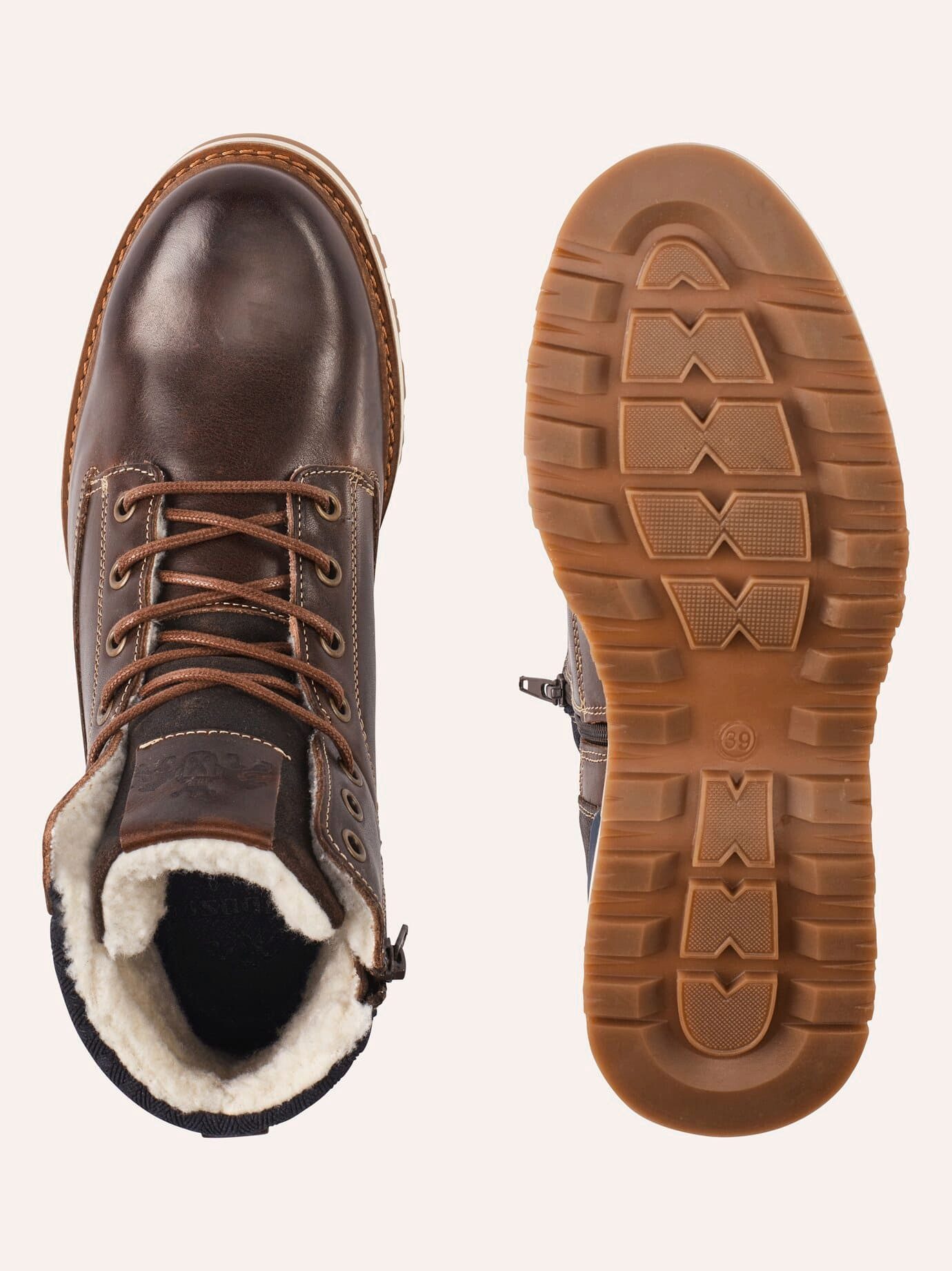 Walbusch Herren Thermo Stiefel Rindleder warm gefüttert Profilsohle Weite G Stiefel Seitlicher Reißverschluss, herausnehmbare Decksohle, rutschfest