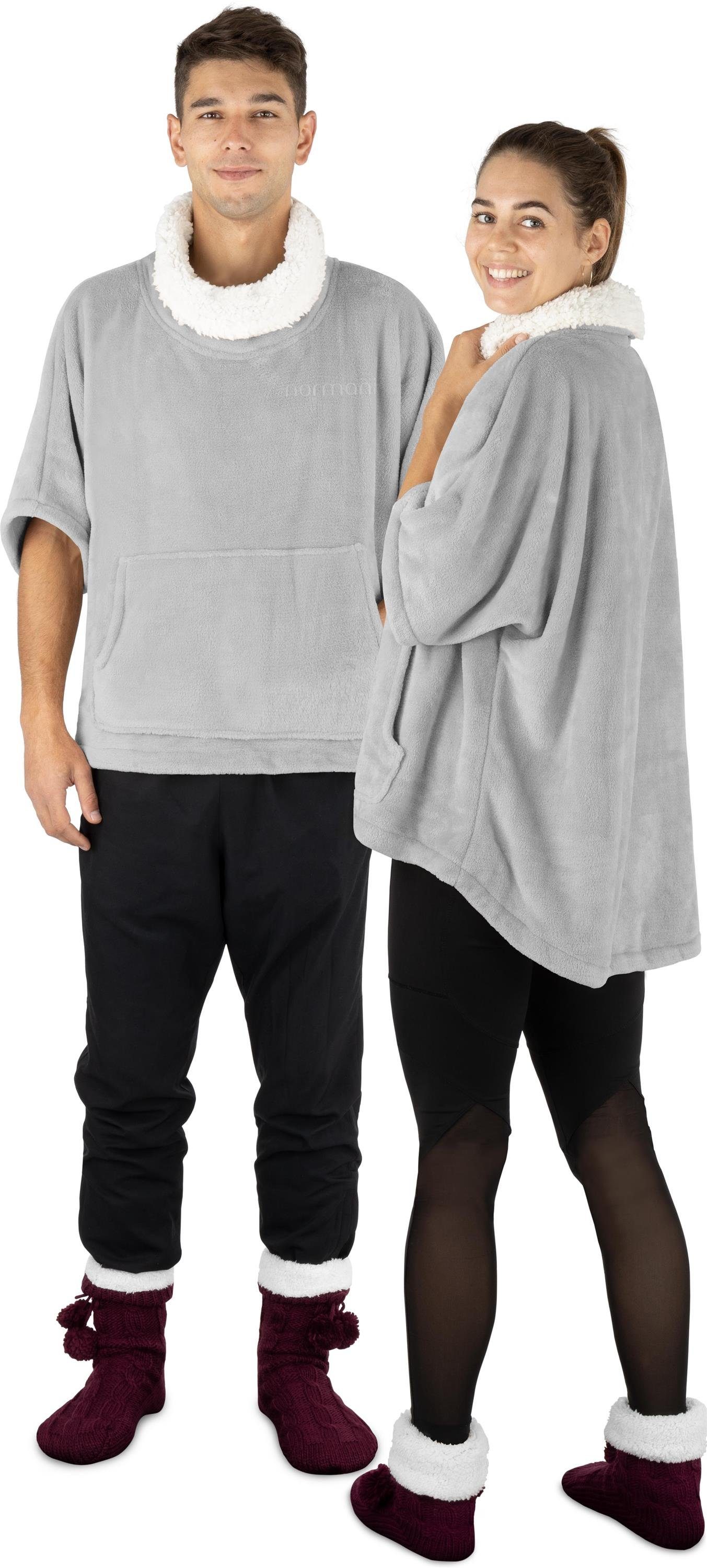 Oversize normani Weicher Kuschelpullover Sweatshirt Hellgrau