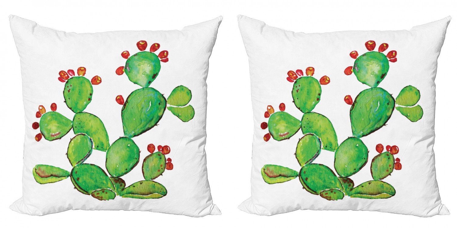 Kissenbezüge Modern Accent Doppelseitiger Digitaldruck, Abakuhaus (2 Stück), Kaktus Reife stachelige Birnen-Früchte