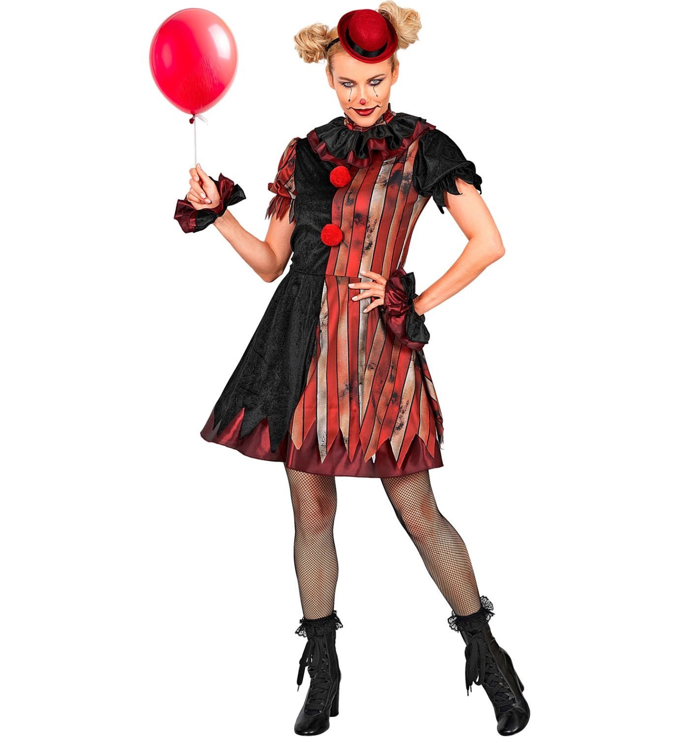 Widmann S.r.l. Clown-Kostüm Horror Clownin 'Wicked Clown' Kostüm für Damen, 5