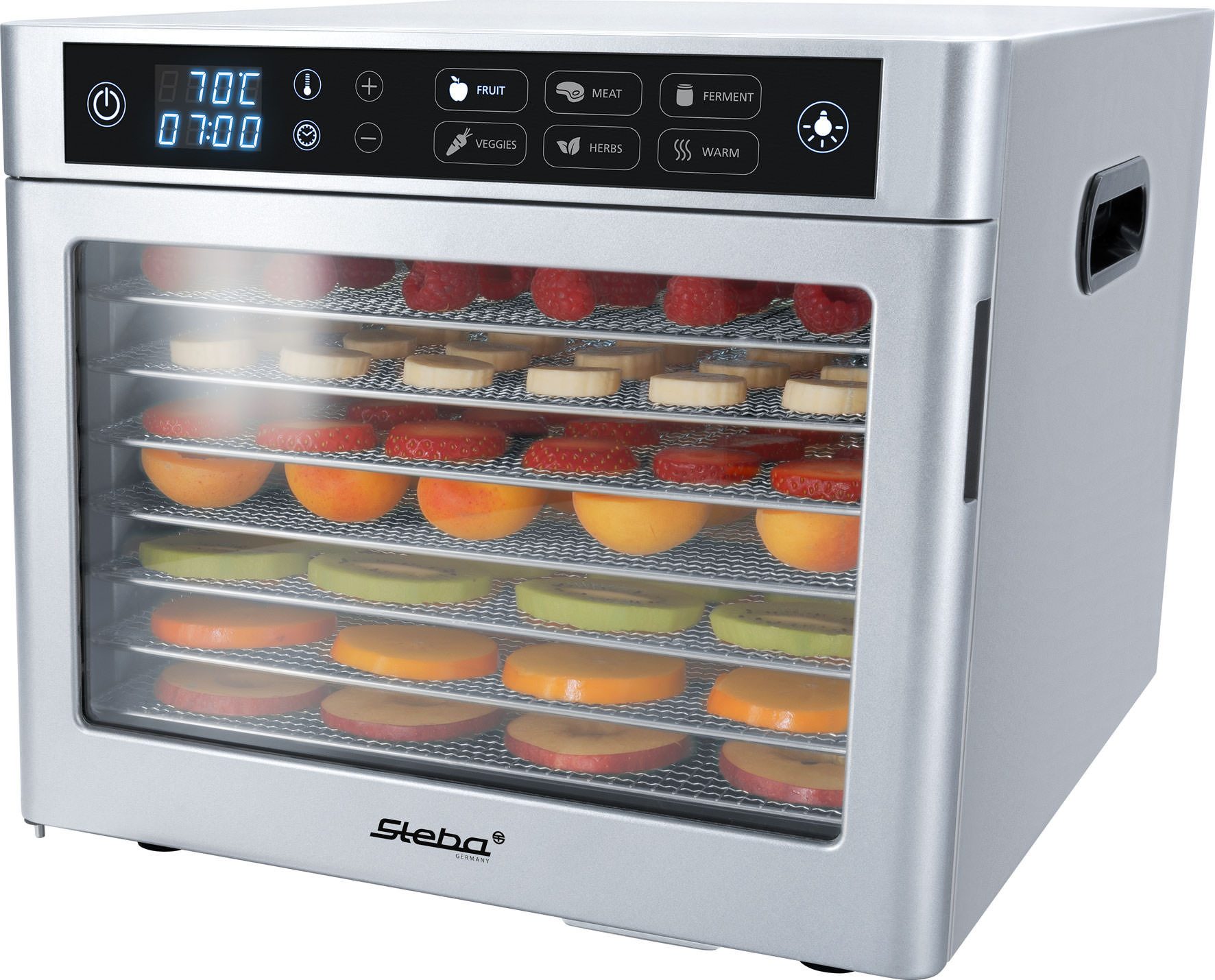 Steba Dörrautomat ED 80 500 W, 8 Etagen, Edelstahl Gehäuse