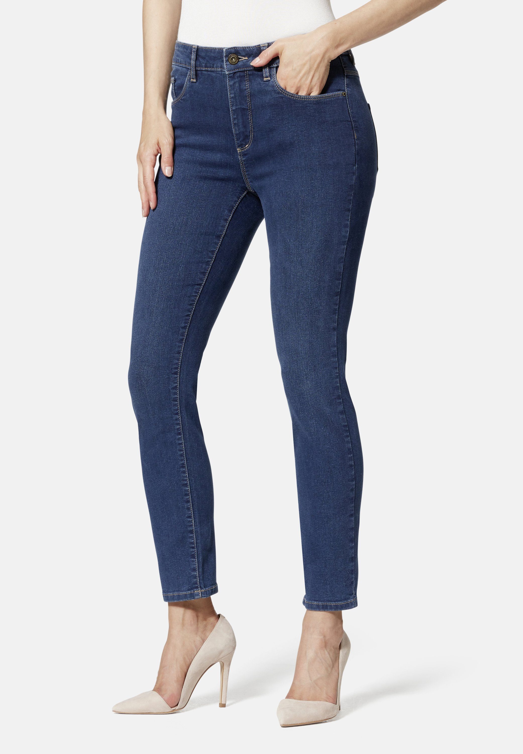 STOOKER WOMEN 5-Pocket-Jeans Florenz Denim Slim Fit medium blue