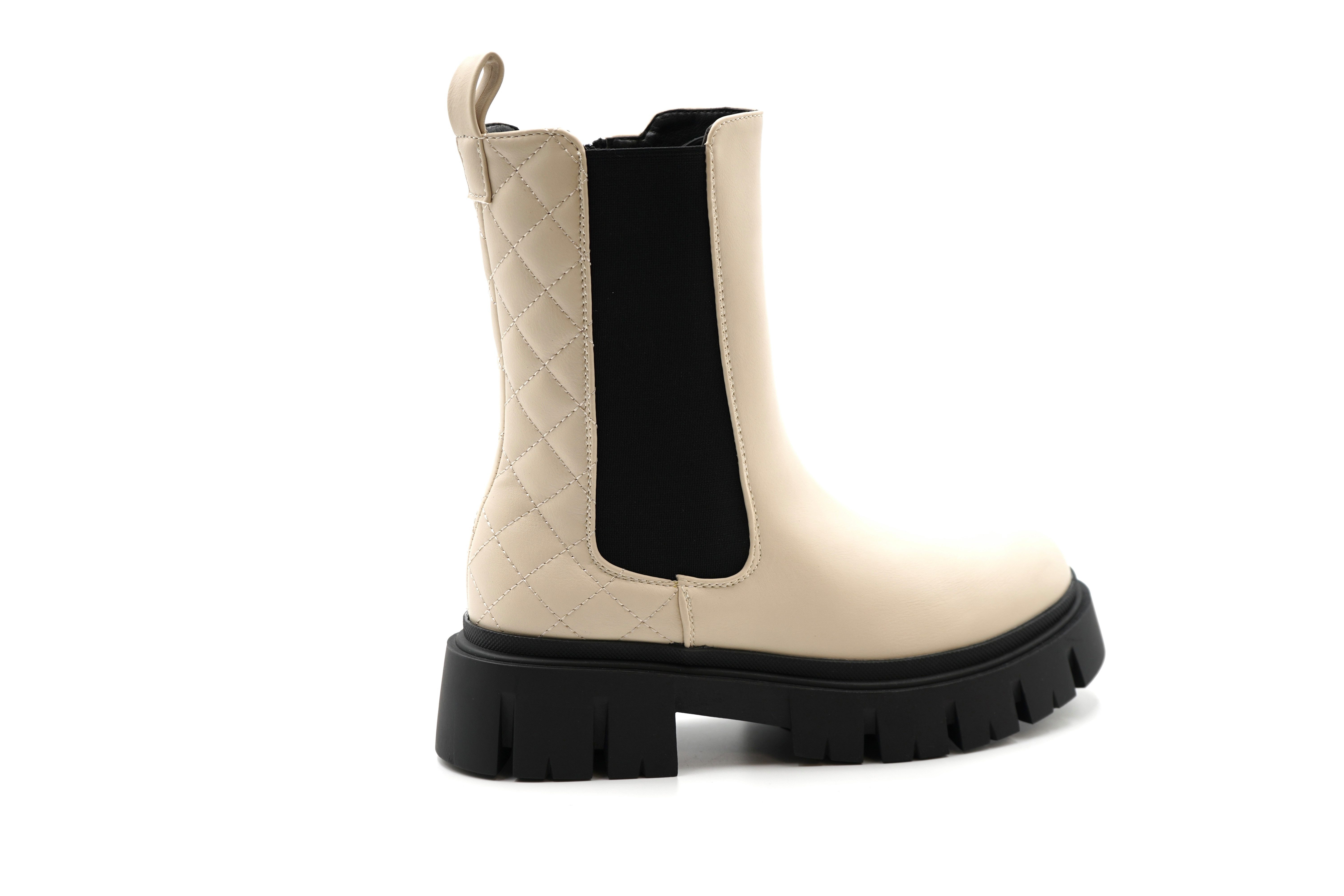 Sonderpostendiscount Chelsea Boots Beige mit seitlichem günstig online kaufen