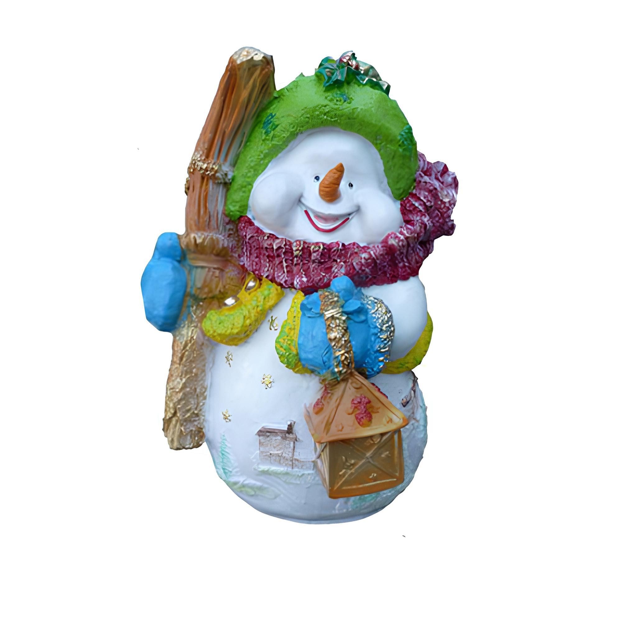 Xlmoebel Weihnachtsfigur Schneemann Figur aus Polyresin für festliche Winterdekoration (Skulptur Z8-40cm), Hergestellt in Europa