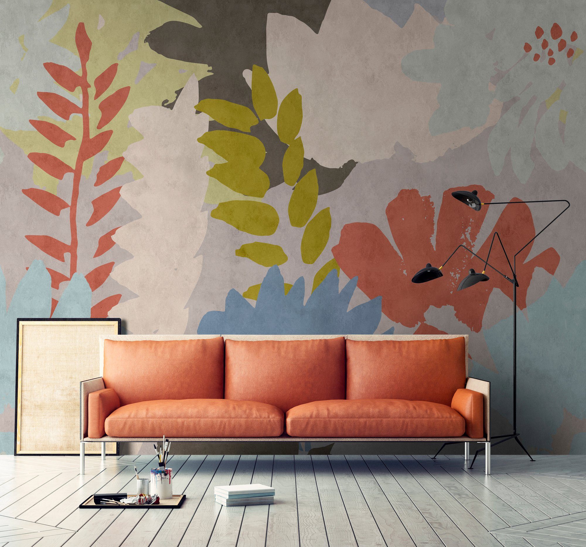 living walls Fototapete Walls St), Schräge Floral Collage (4 Vlies, glatt, by Patel Wand, 3