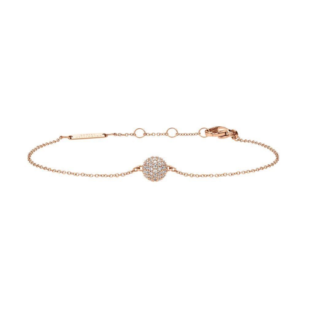 Daniel Wellington Armband Stylisches Bronze-Armband mit glitzernder Kugel DW00400626