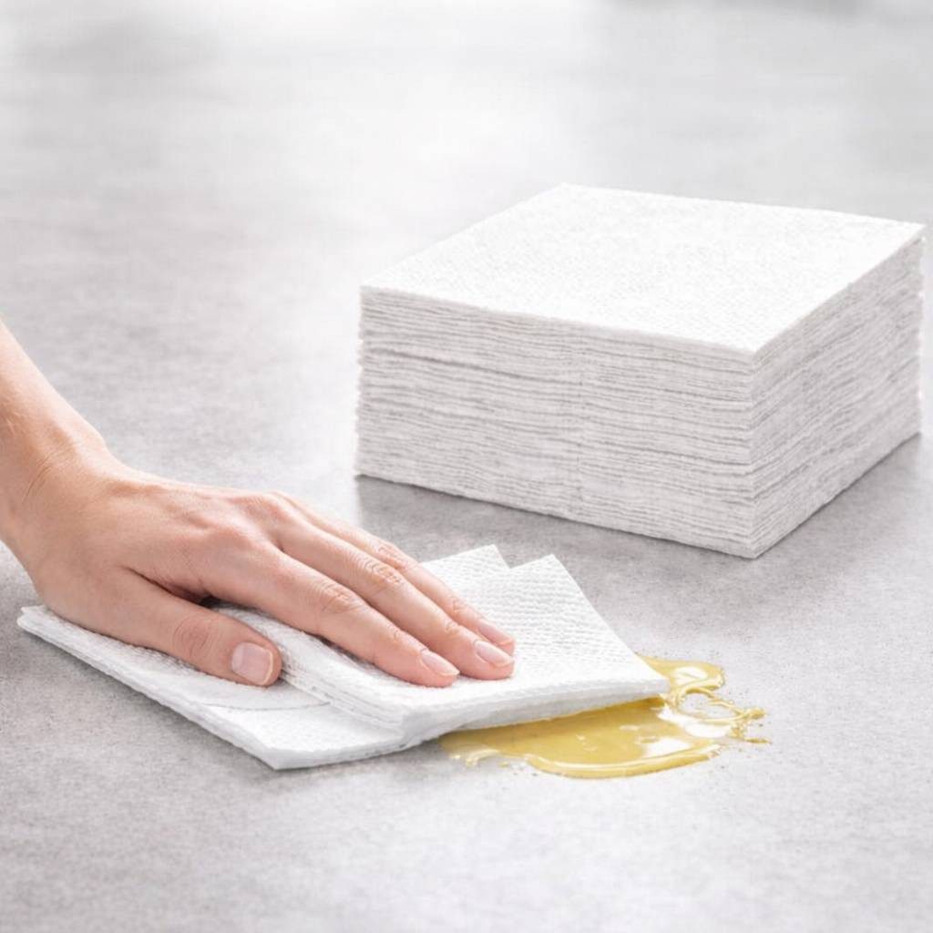 PACKEO Papierserviette 1/4-Falz 33×33 cm, 1-lagig, Weiß, Gastronomie Servietten, (1000 St)