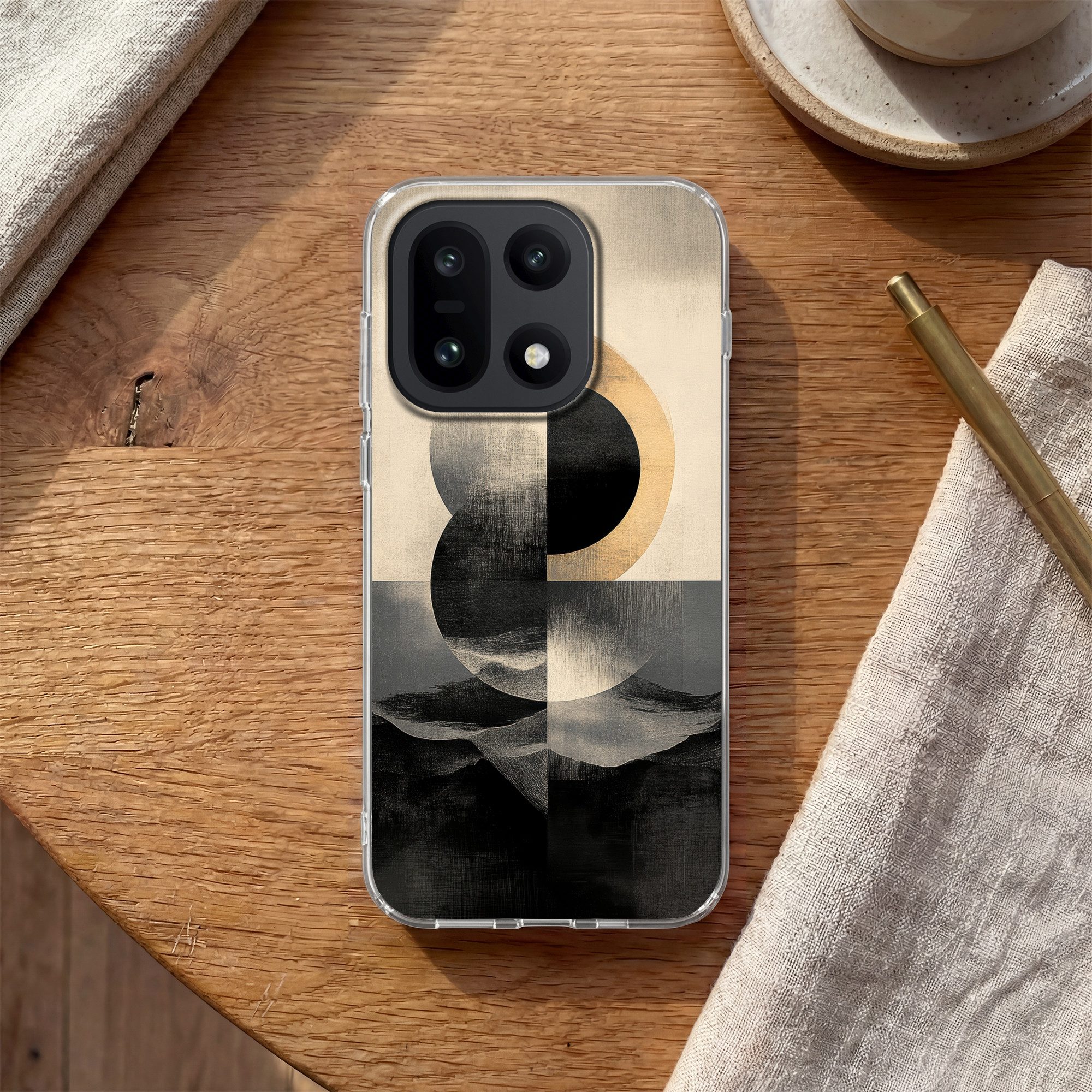 MuchoWow Handyhülle für OnePlus 15 Kreise - Schatten - Abstrakt, Phone Case, Silikon, Schutzhülle Dünn