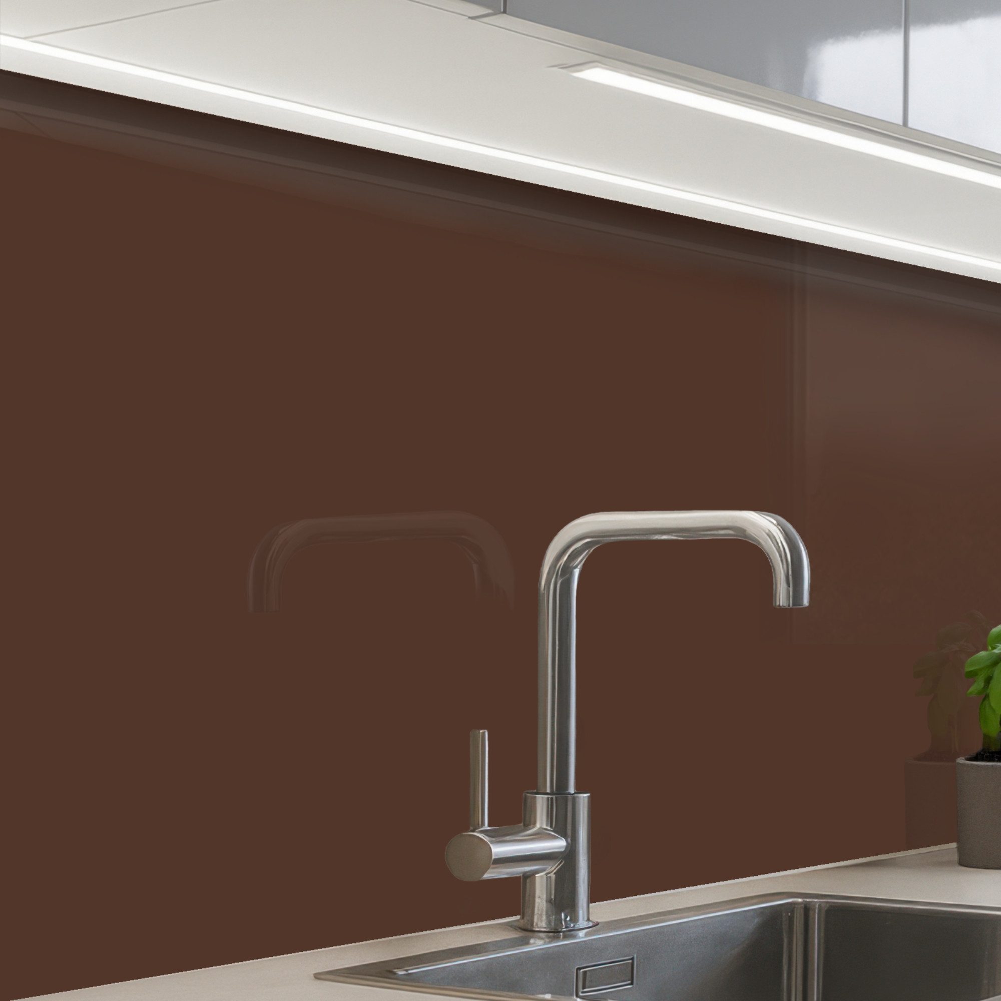 KitchenYeah Küchenrückwand selbstklebend Braun - Dunkel - Farben, (1-tlg), Spritzschutz, Küche, Rückwand, Küchenwand, Küchenfront, 80x60 cm