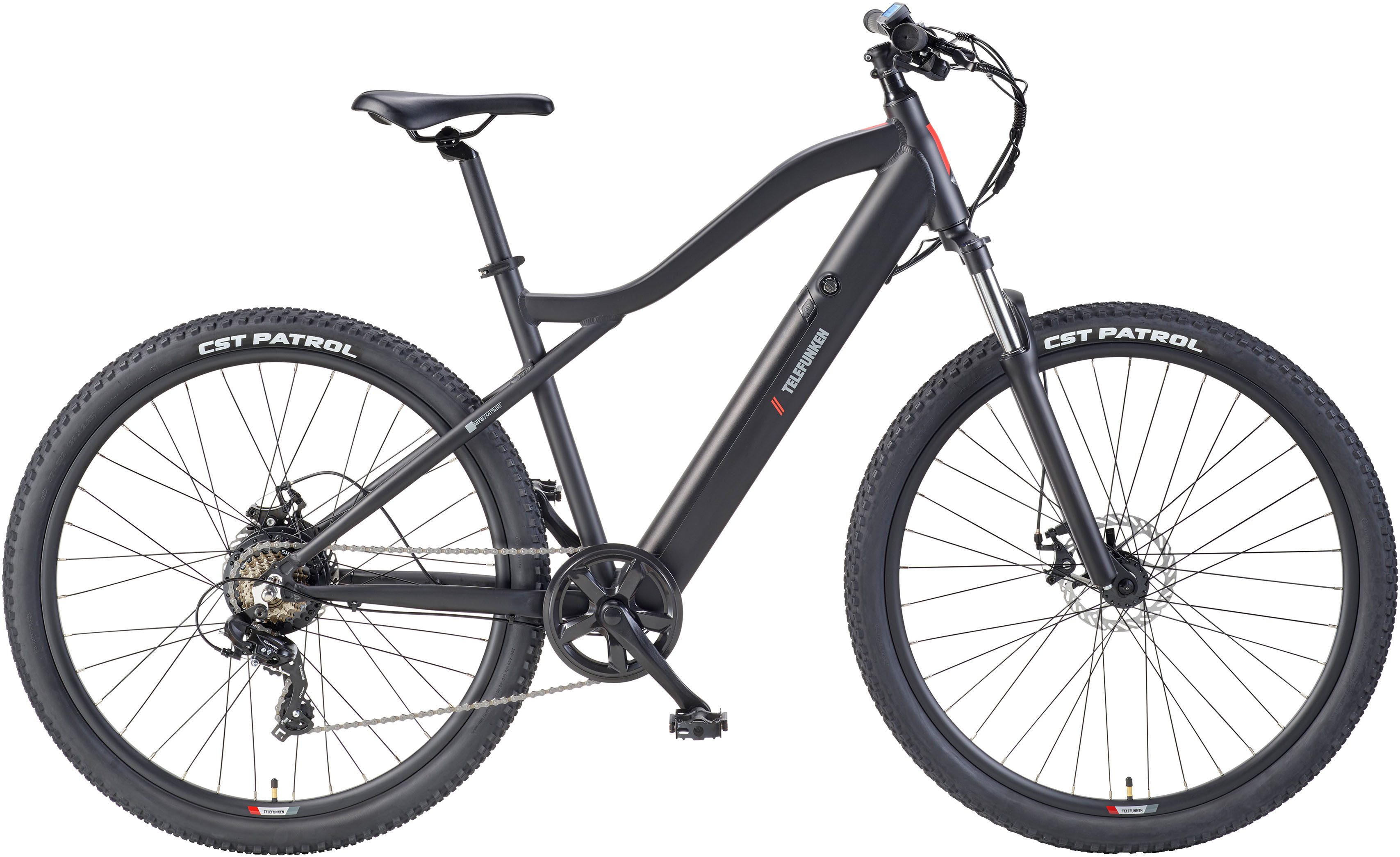 Telefunken E-Bike Mountainbike Aufsteiger MT922, 7 Gang Shimano TY300D Schaltwerk, Kettenschaltung, Heckmotor, 489,6 Wh, Pedelec, Elektrofahrrad, Damen u. Herren, E-MTB, Mountainbike, 29 Zoll