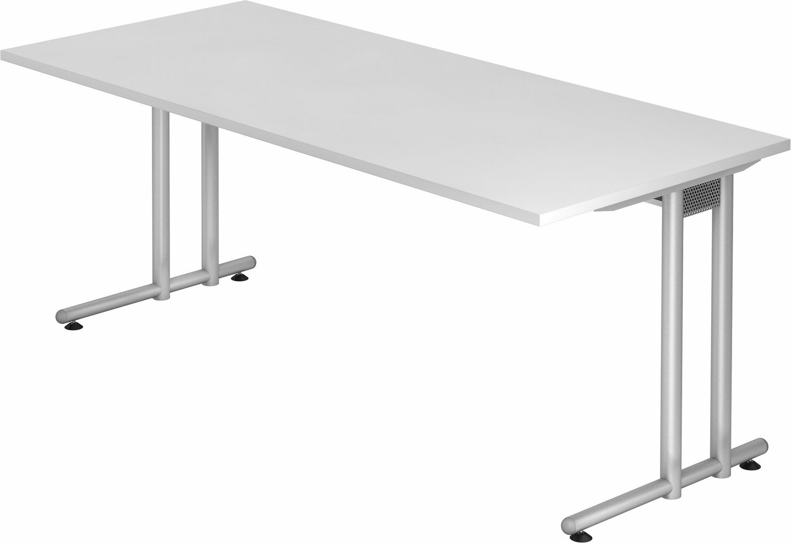bümö Schreibtisch Schreibtisch Serie-N, Rechteck: 180 x 80 cm - Dekor: Weiß | Schreibtische