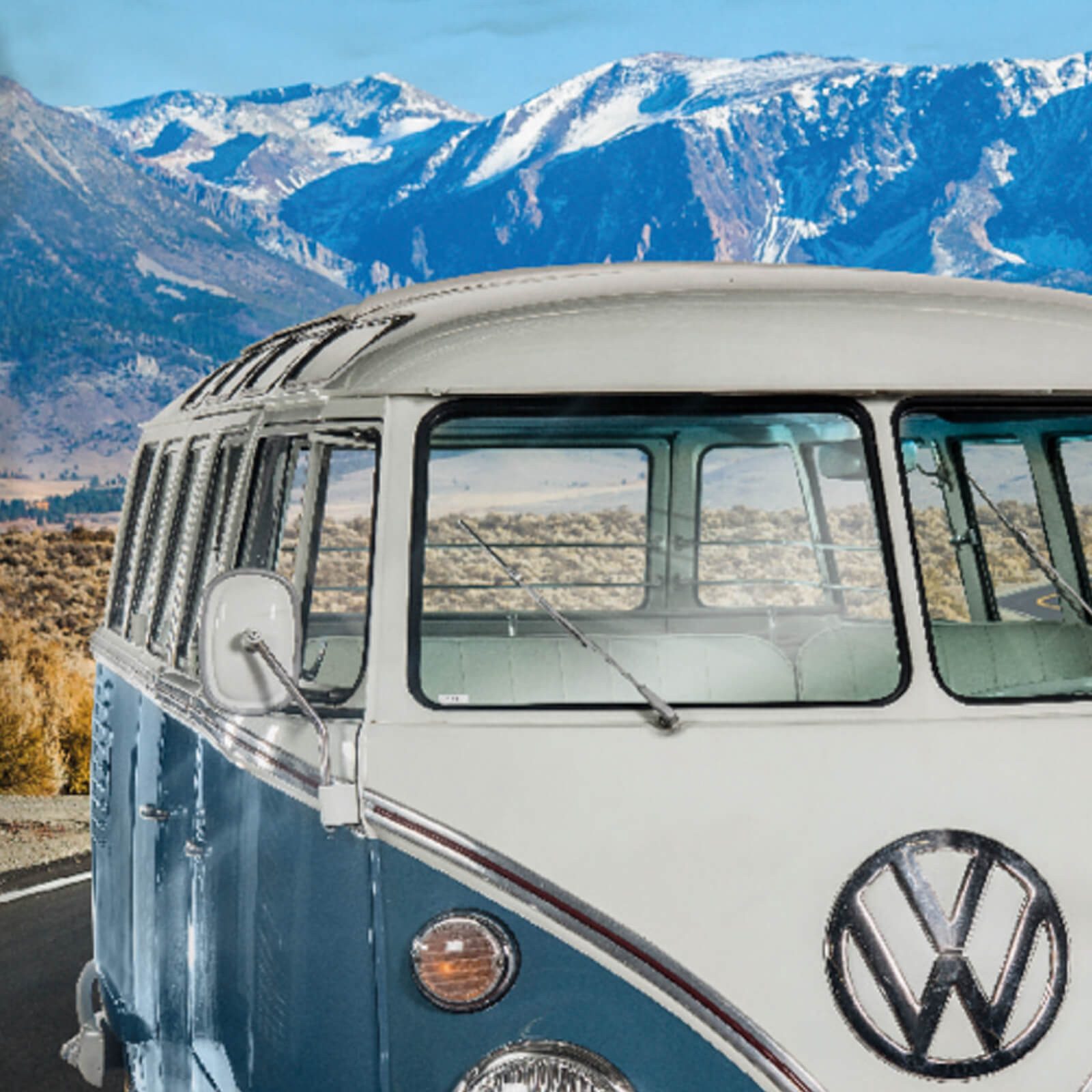SkyBrands Bettwäsche VW Bulli T1 Panorama, Renforcé, 2 teilig, Berge, Alpen, Oldtimer, Automarke – Bild 4 von 5