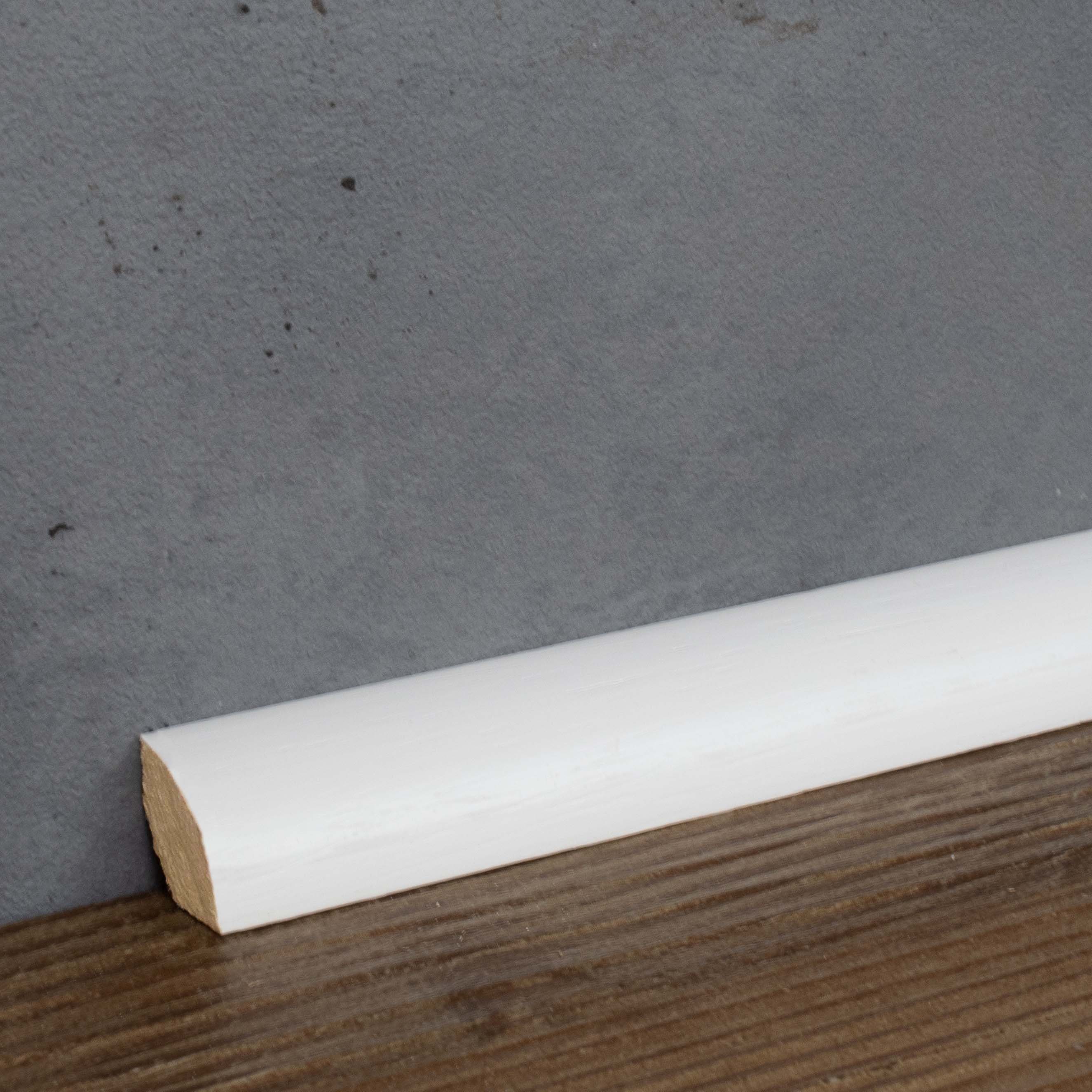 PROVISTON Sockelleiste Massivholz, 14 x 14 x 2000 mm, Weiß, Massivholz Fußleiste