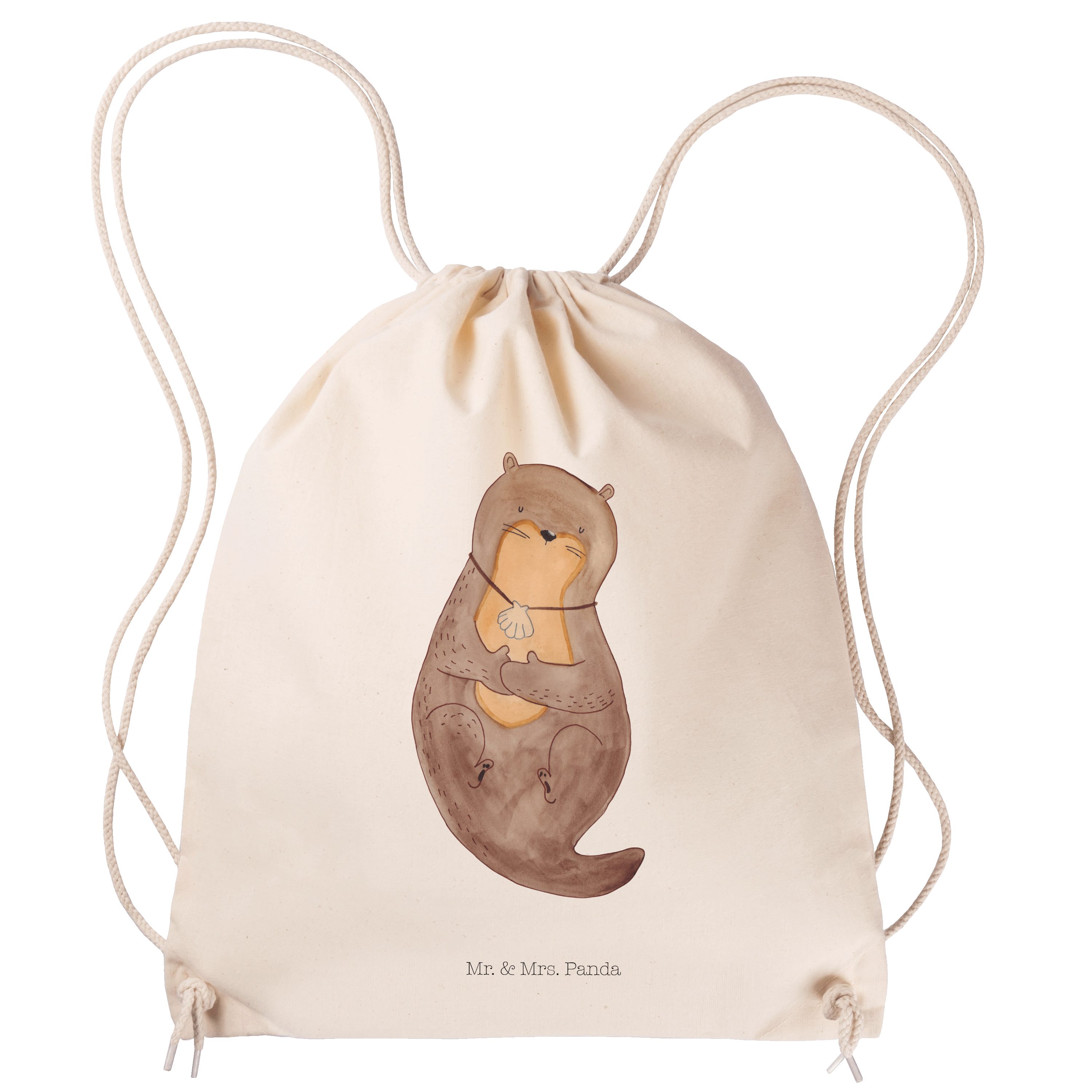 Sporttasche Otter Muschel, Stoffrucksack, Transparent, Seeotter, sporttasche klei