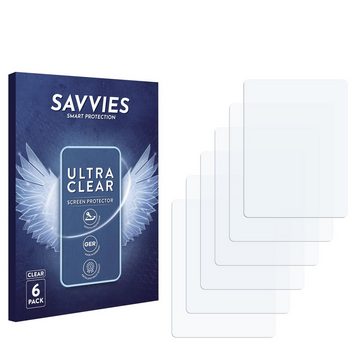 Savvies Schutzfolie für AGPtek 8GB MP3-Player, Displayschutzfolie, 6 Stück, Folie klar