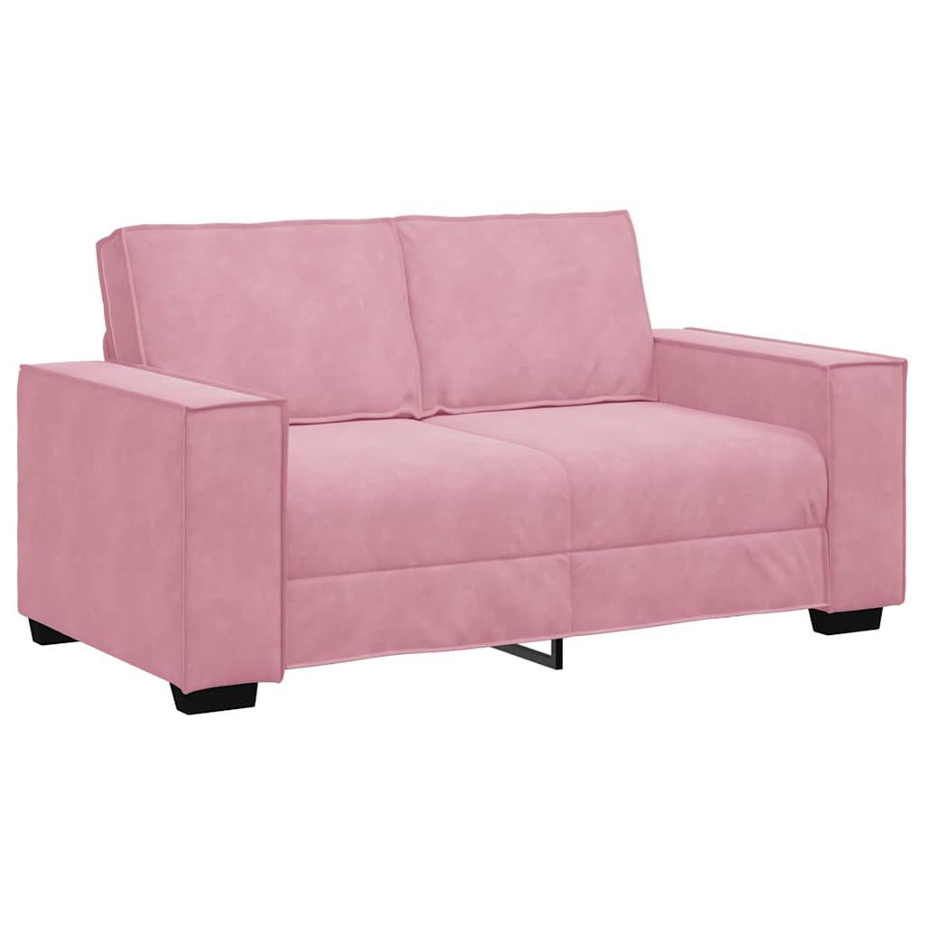 vidaXL Sofa 2-tlg. Sofagarnitur mit Kissen Rosa Samt, 1 Teile