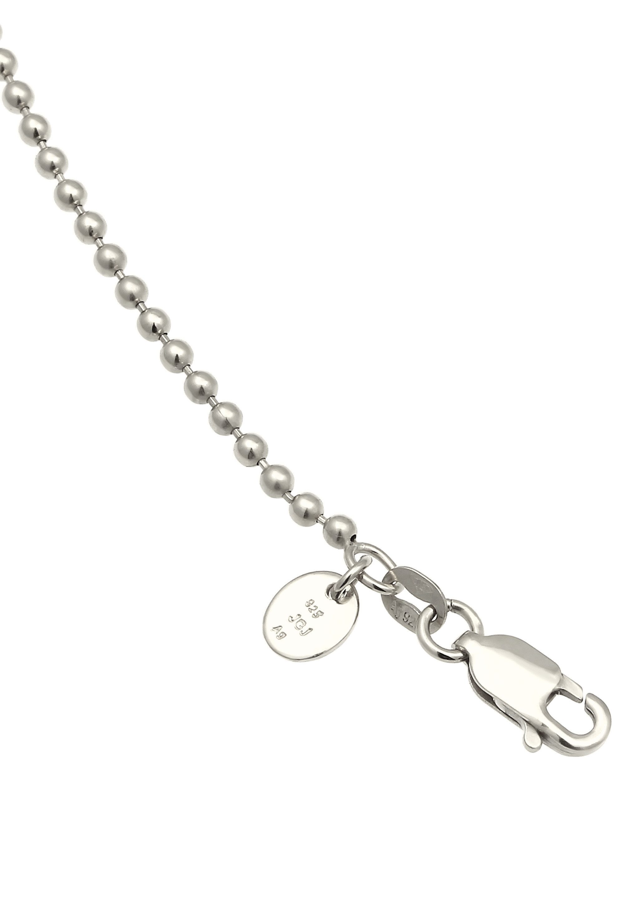 Elli Premium Kette mit Anhänger Kugelkette mit Zirkonia Weiß 925 Sterling Silber