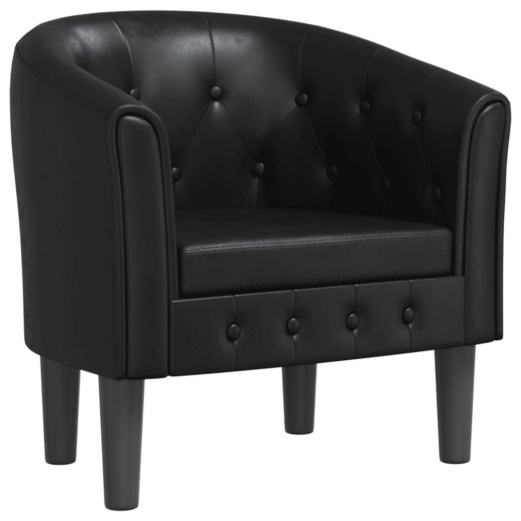 furnicato Cocktailsessel Clubsessel Schwarz Kunstleder (1-St)