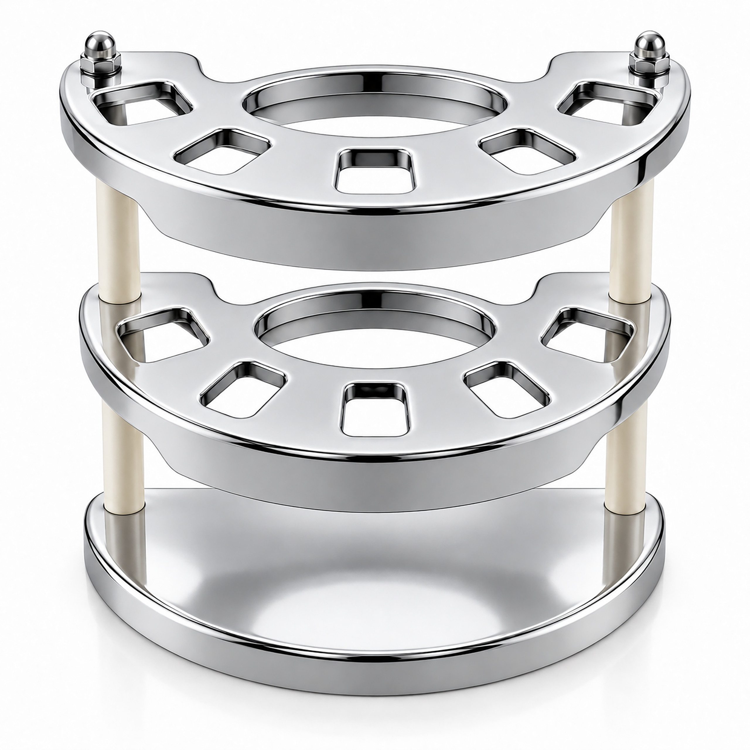 Lantelme Zahnbürstenhalter Utensilienhalter für 5 Bürsten, chrom weiß, Made in Germany, (Mit großer Mittelöffnung für Zahnpasta), 2 Ebenen, Wandmontage oder freistehend