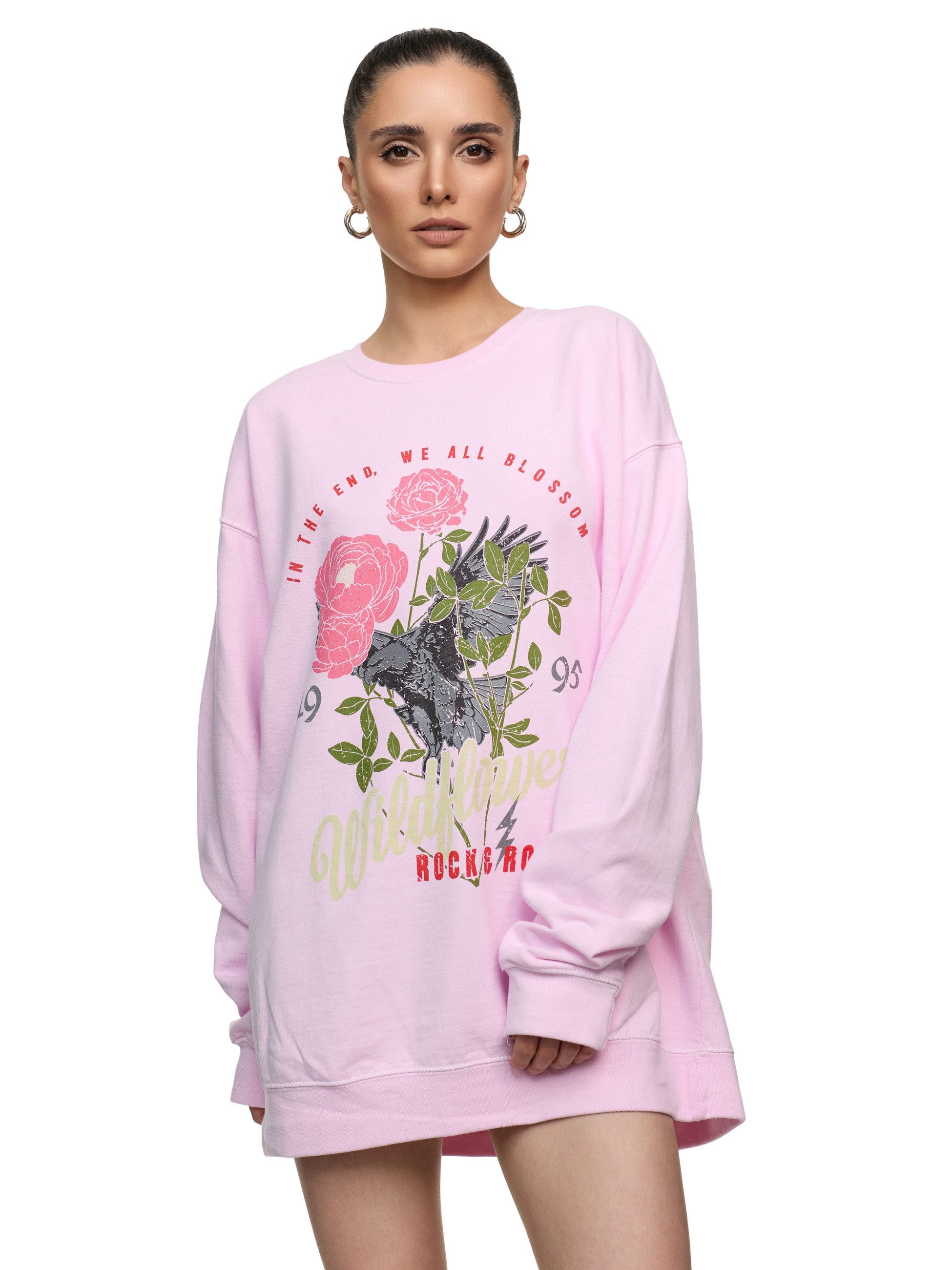 Worldclassca Sweatshirt Worldclassca Oversized Sweatshirt WILDFLOWER Print günstig online kaufen