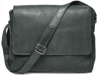 Packenger Messenger Bag »Ledertasche Leder Messenger Bag bis 15 Zoll«, Echter Rindsleder, viele Innentaschen, verstellbarer Schulterriemen, hochwertige Beschlï¿½ge