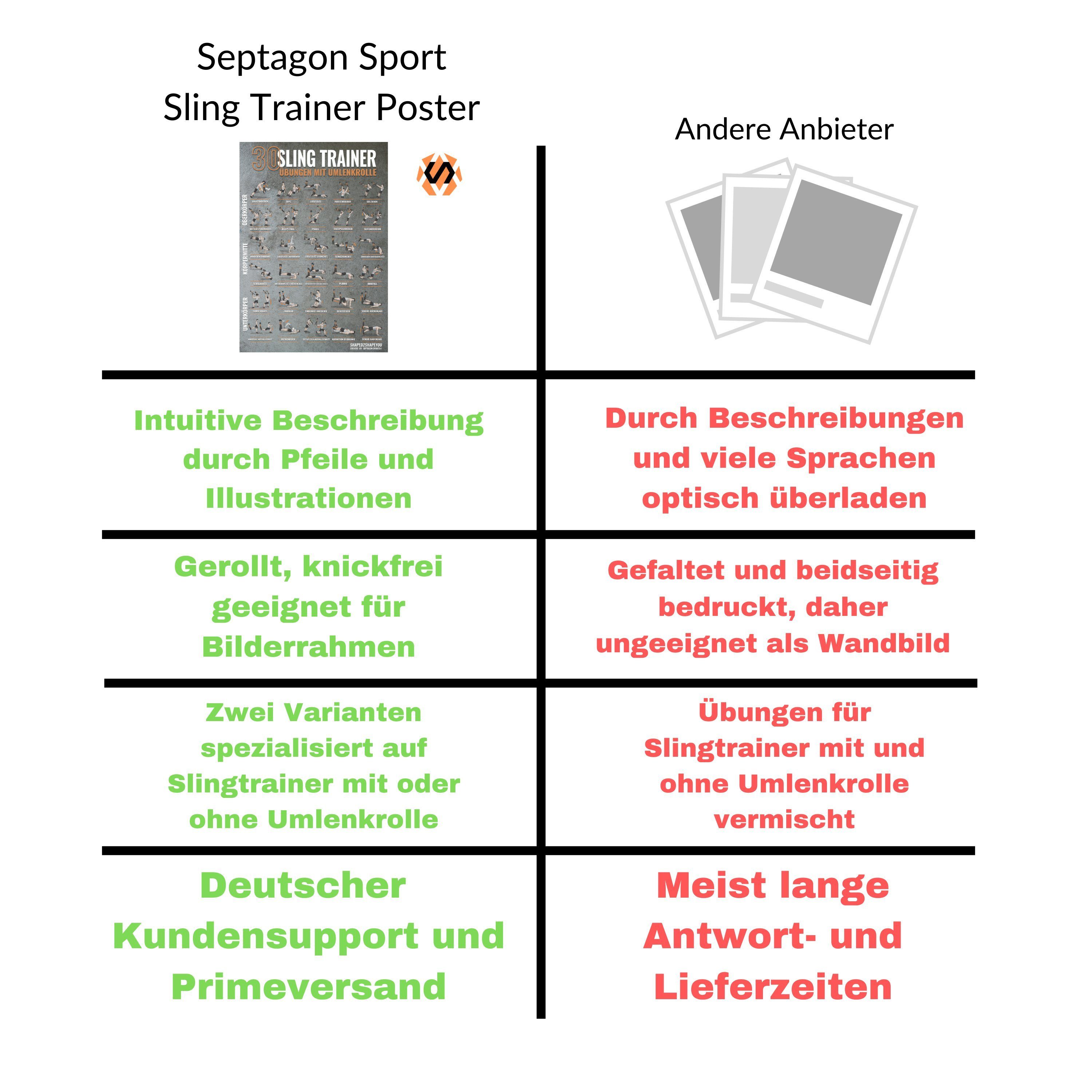 Wandbild Schlingentrainer DIN Septagon Sports Trainingsposter A1